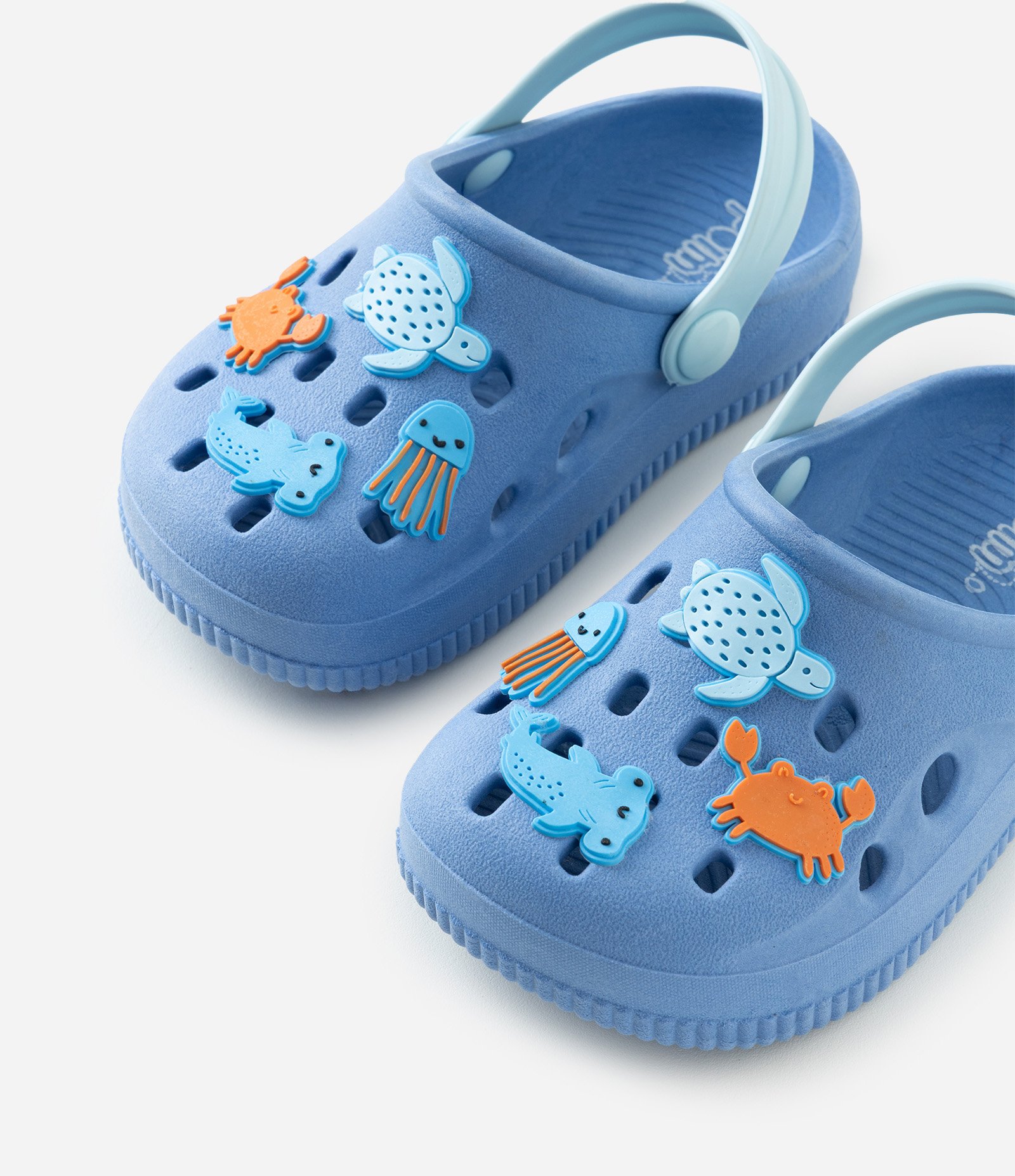 Babuche Infantil Com Patchs Fundo Do Mar - Tam 20 ao 33 Azul 5