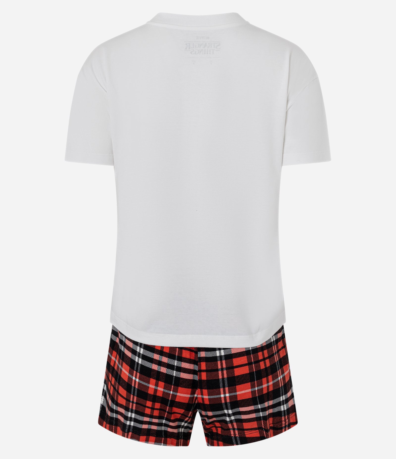 Pijama Short Doll em Algodão com Estampa Stranger Things e Short Estampado Branco 4