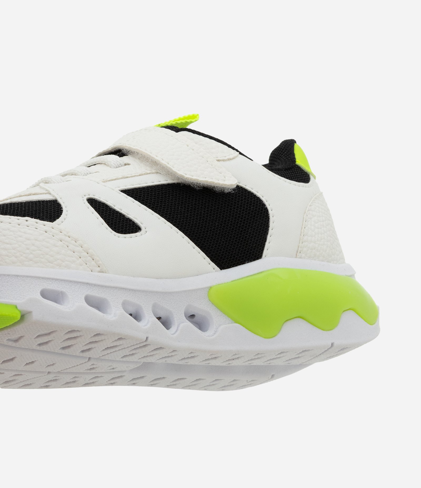 Tênis Infantil Esportivo em PU com Sola Led - Tam 28 ao 34 Off White/Verde 2