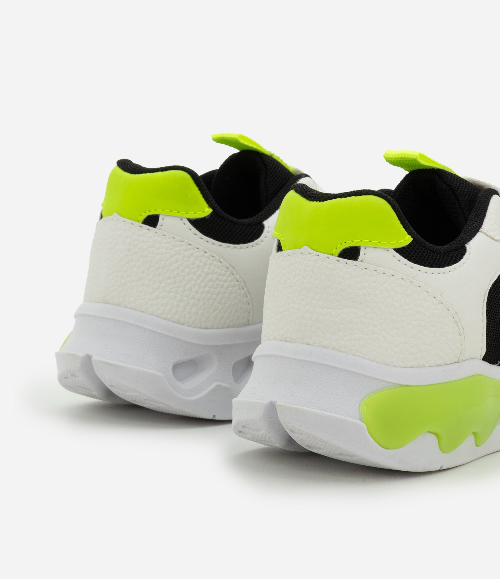 Tênis Infantil Esportivo em PU com Sola Led - Tam 28 ao 34 Off White/Verde 4