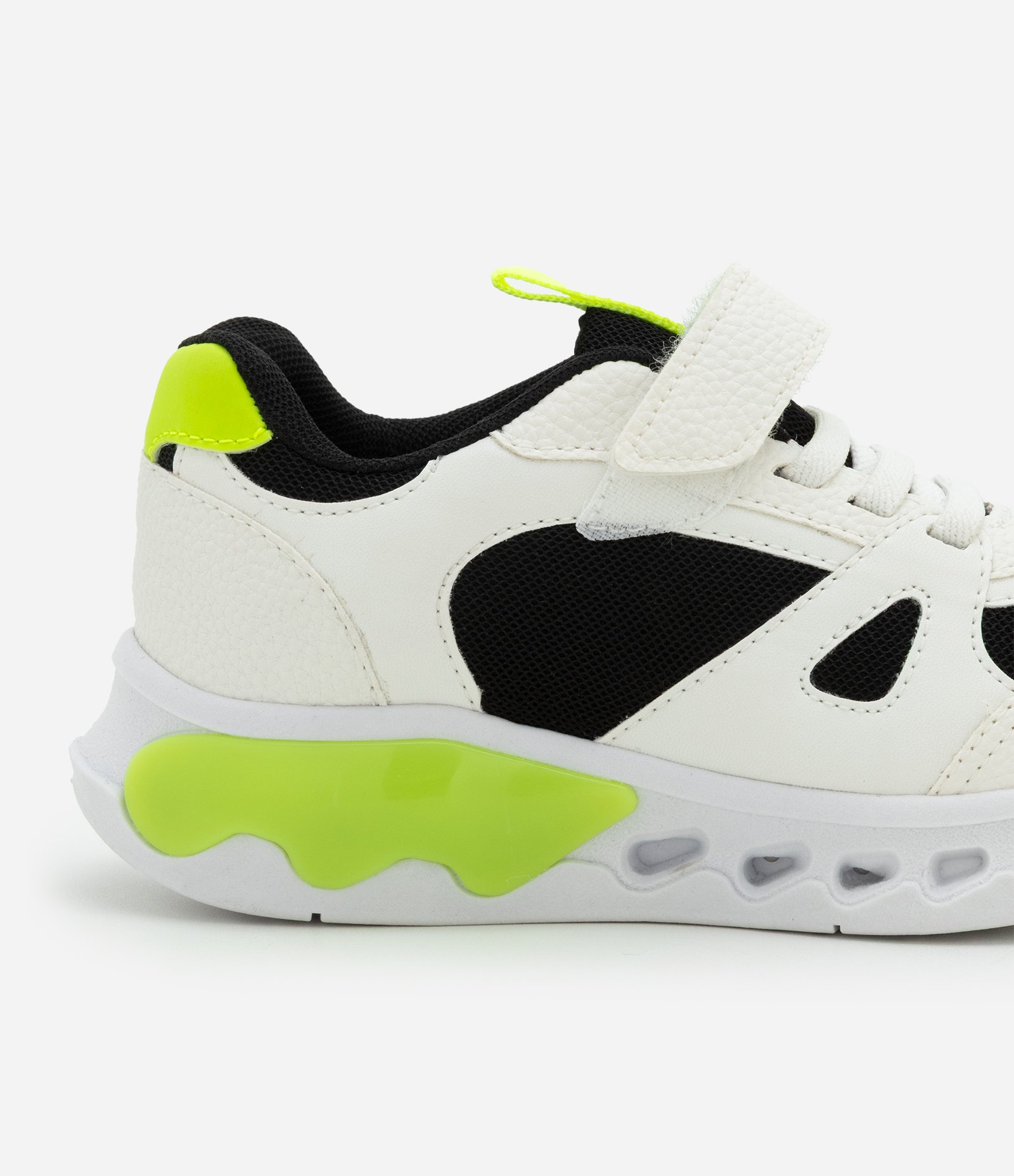 Tênis Infantil Esportivo em PU com Sola Led - Tam 28 ao 34 Off White/Verde 6