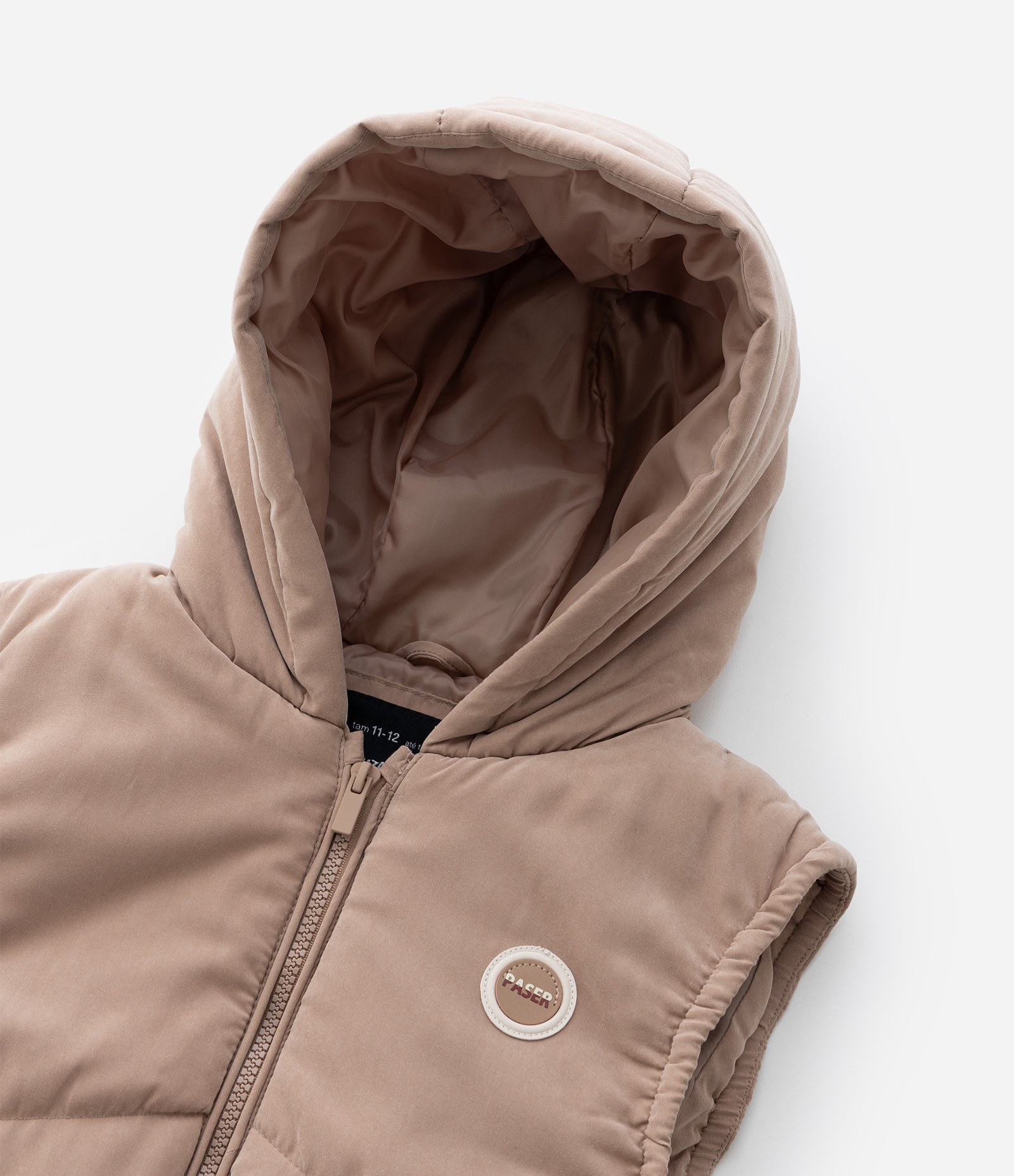 Colete Infantil com Capuz – Tam 5 a 14 Anos Bege Rosado 5