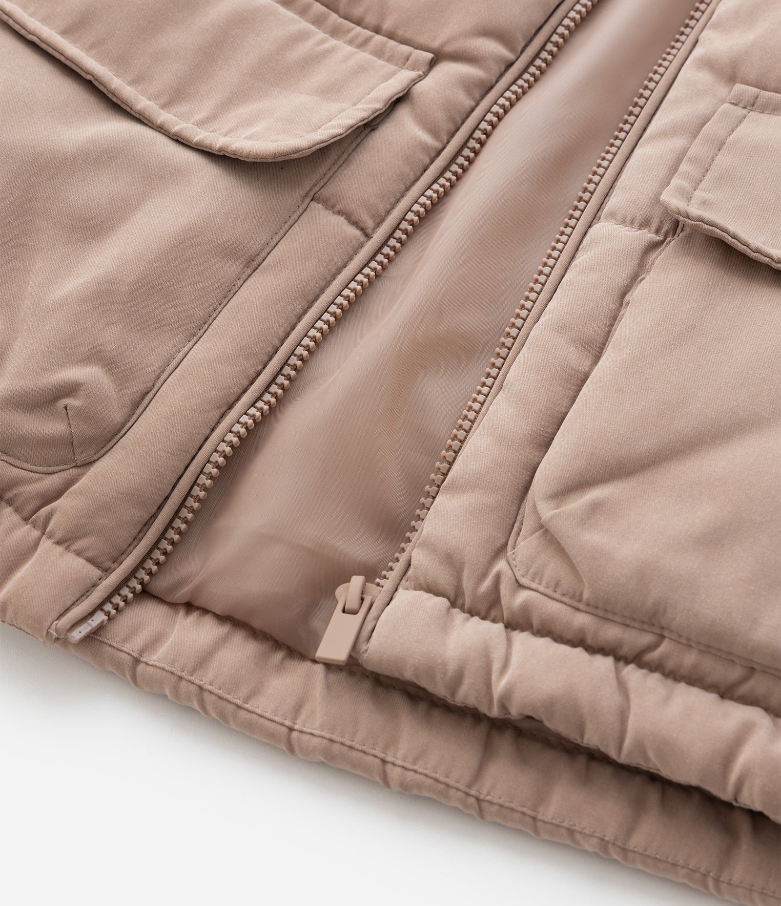 Colete Infantil com Capuz – Tam 5 a 14 Anos Bege Rosado 8