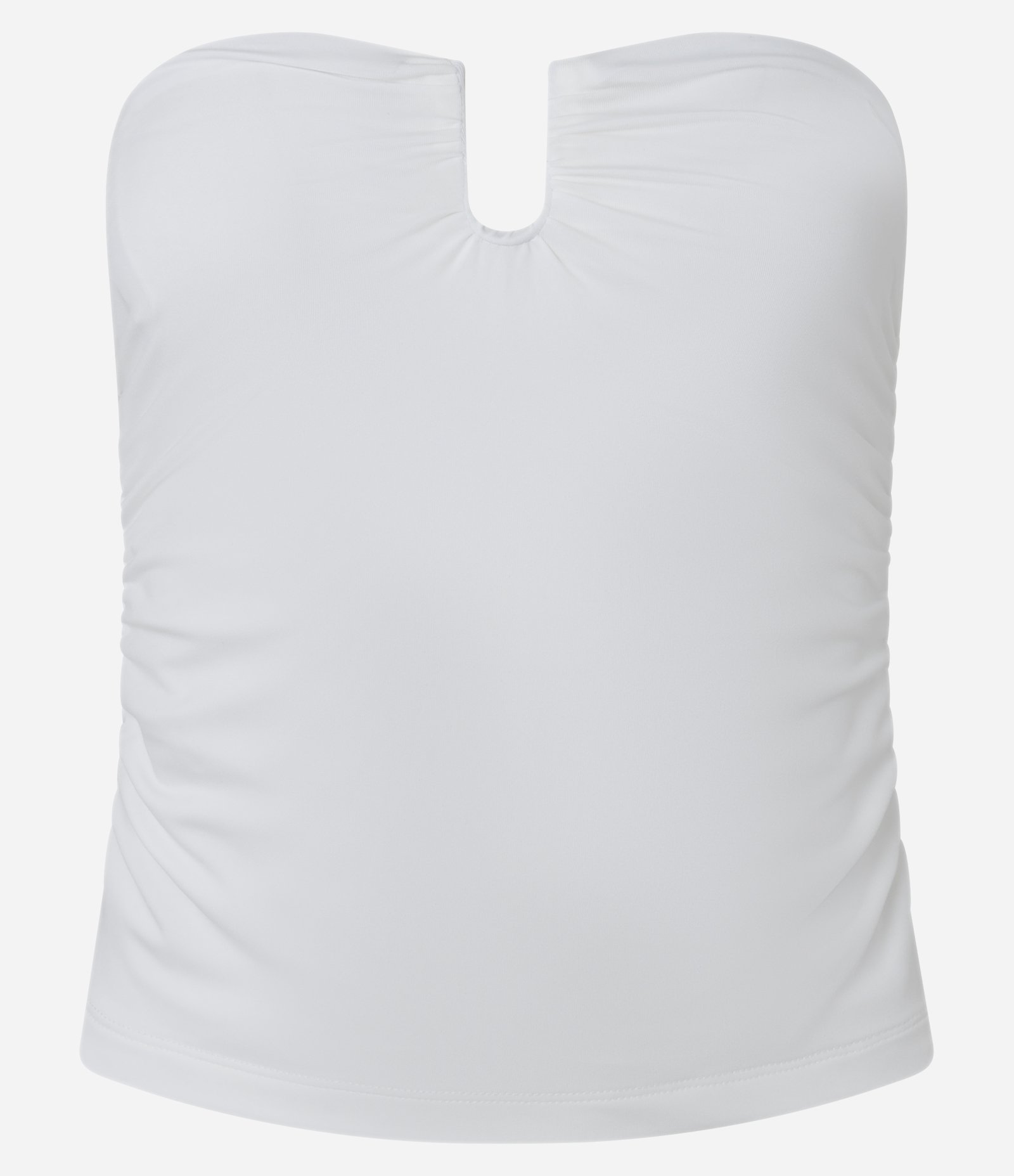 Blusa em Jesery com Franzidos e Aviamento no Busto Branco 5