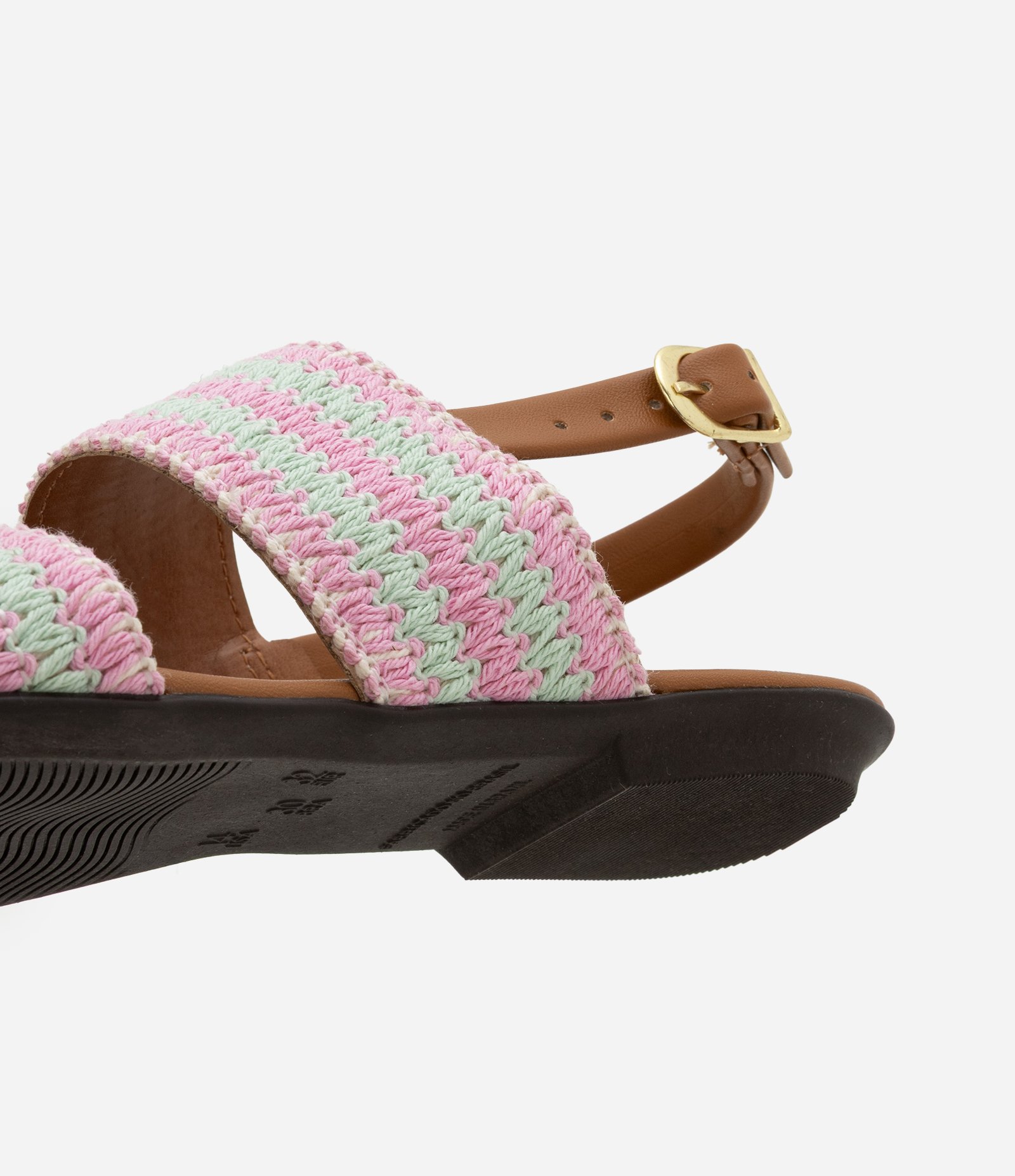 Sandália Infantil Rasteira com Estampa em Crochê - Tam 26 ao 34 Rosa 3