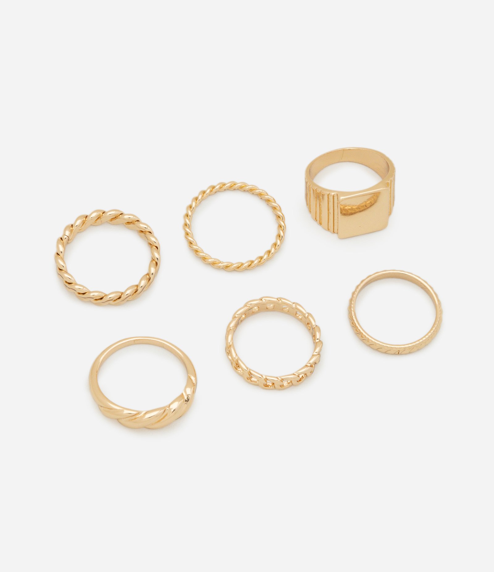 Kit 06 Anéis Delicados Dourado 1