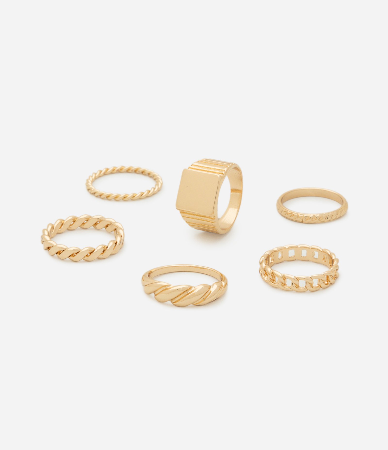 Kit 06 Anéis Delicados Dourado 2