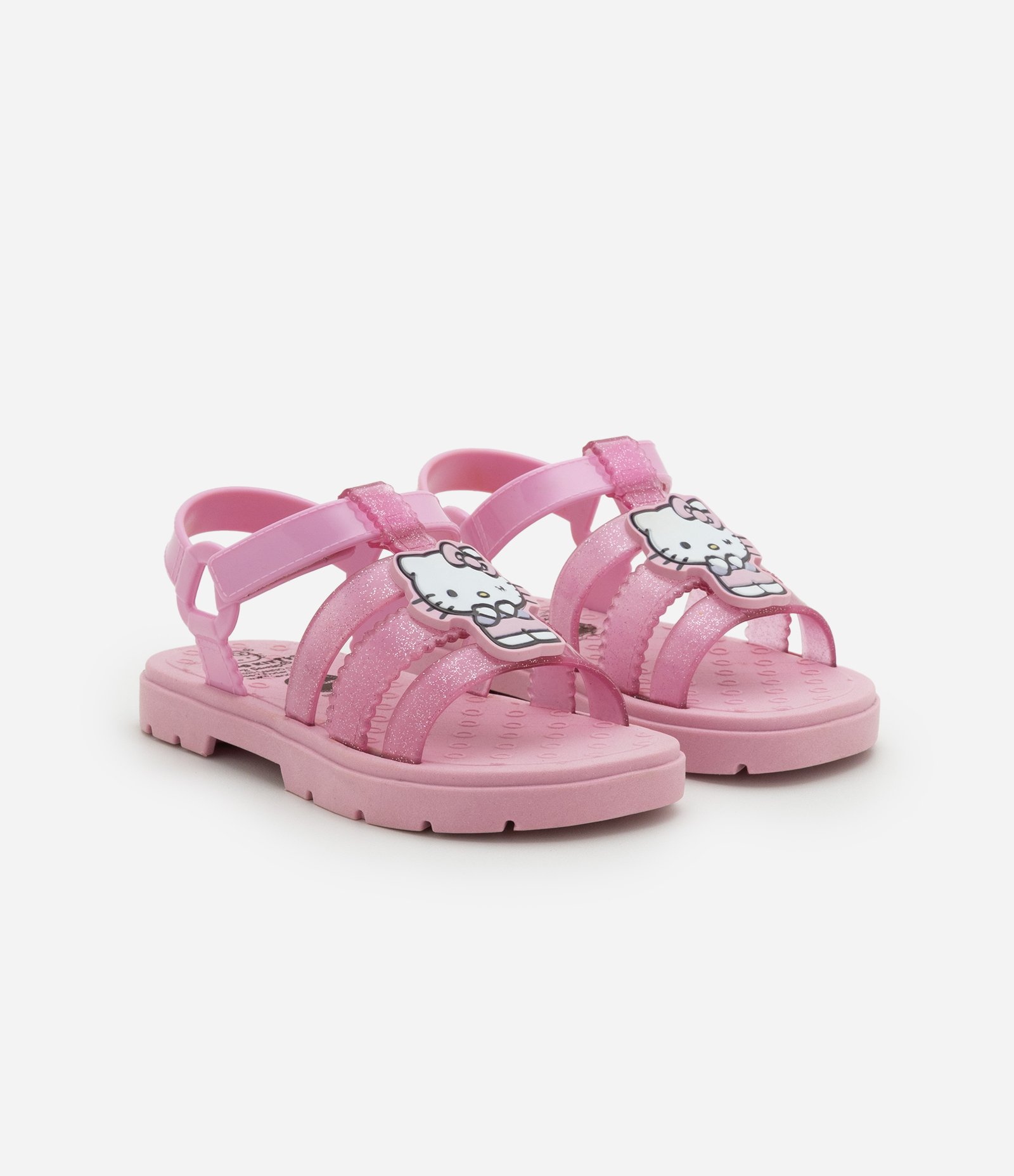 Sandália Infantil de Tiras em PU com Hello Kitty Aplicada - Tam 19 ao 26 Rosa 1