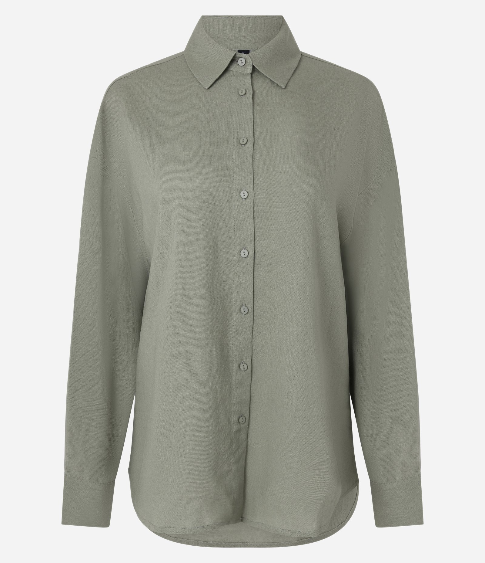Camisa em Viscolinho com Manga Longa e Abotoamento Verde 4