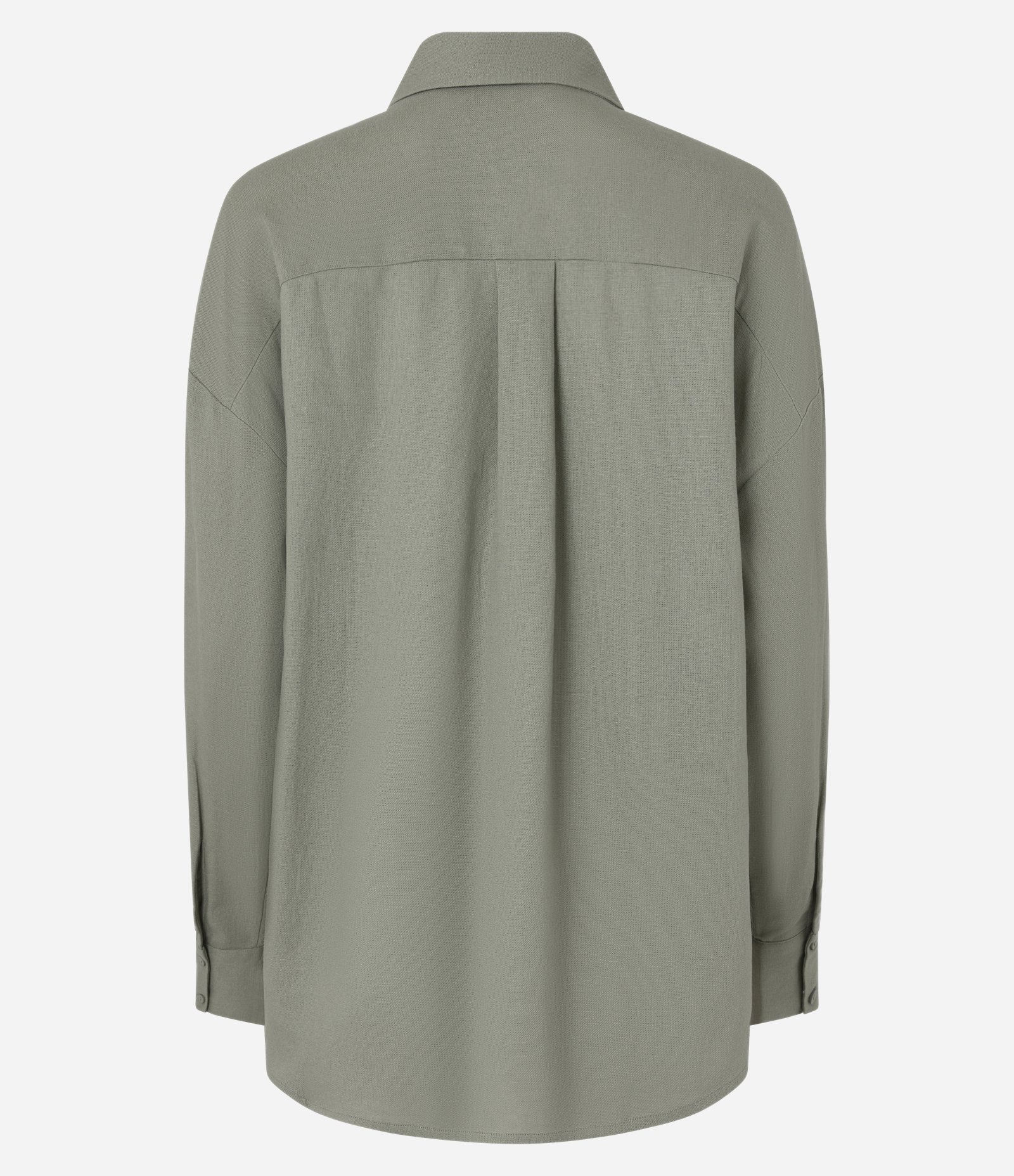 Camisa em Viscolinho com Manga Longa e Abotoamento Verde 5