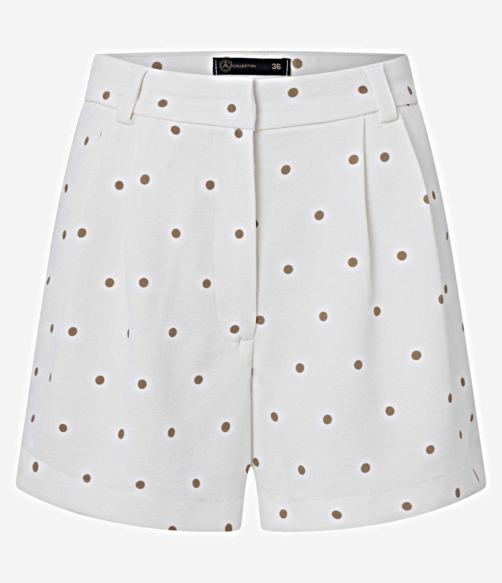 Bermuda Reta Alfaiatada em Piquet com Estampa Poá Off White 5