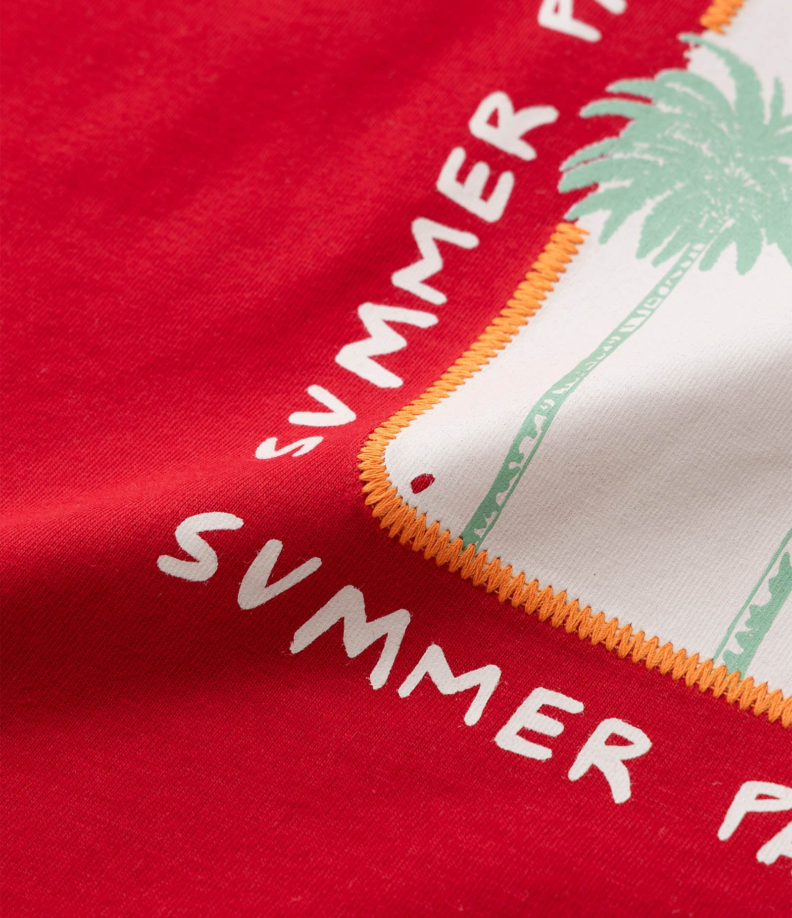 Camiseta Infantil Regular com Estampa de Coqueiros - Tam 5 a 14 Anos Vermelho 4