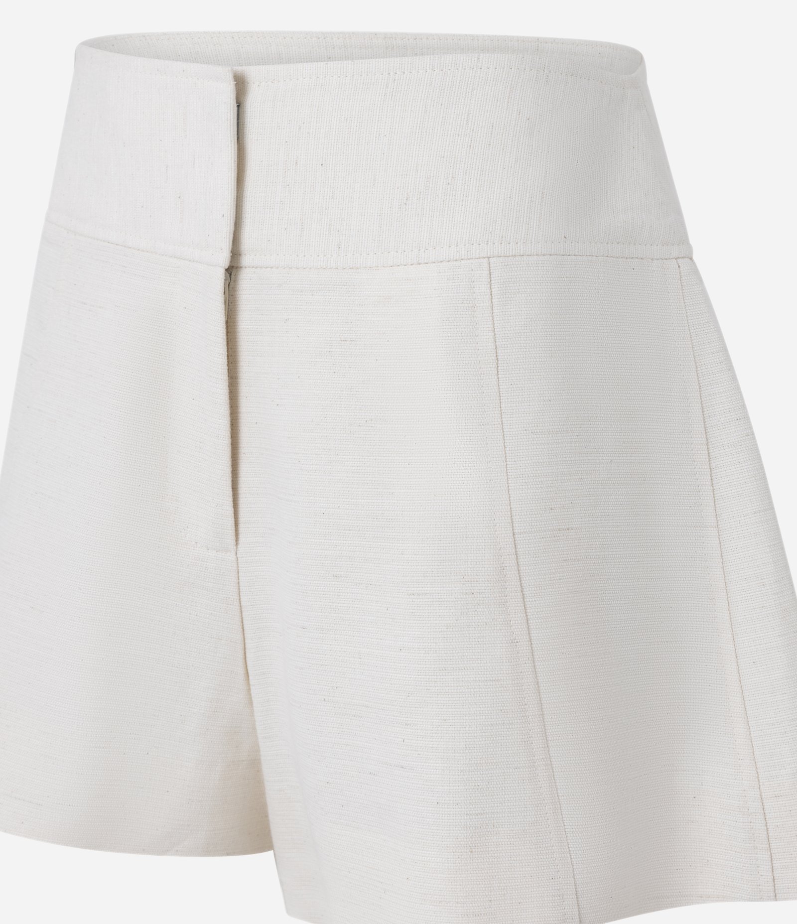 Short em Algodão com Linho a Pala Larga Off White 10