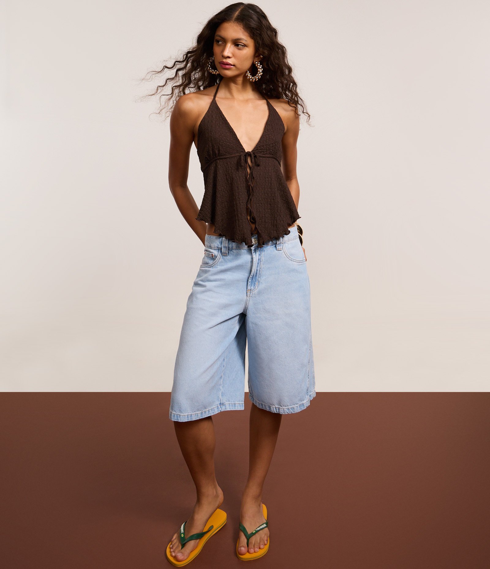 Bermuda Jorts em Jeans com Bolsos Claro 5