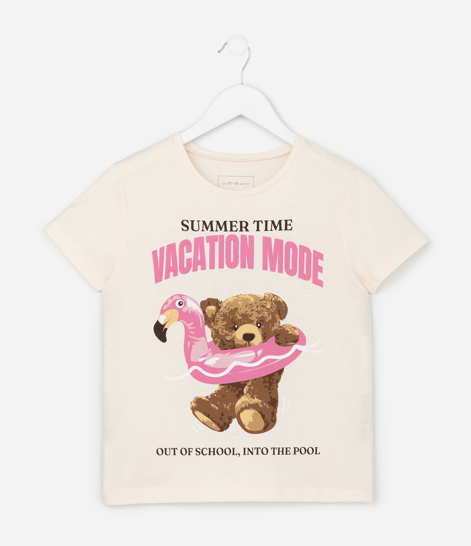 Camiseta Infantil com Estampa Ursinha - Tam 5 a 14 Anos Eggnog 1