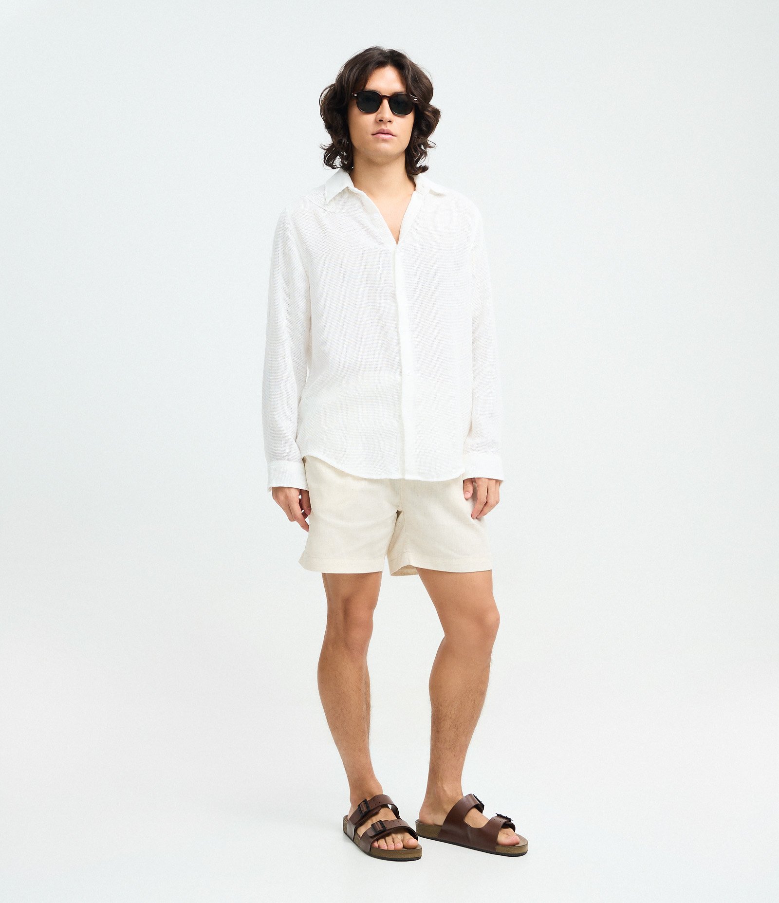 Camisa Texturizada com Detalhes em Bordado de Peixe Off White 2