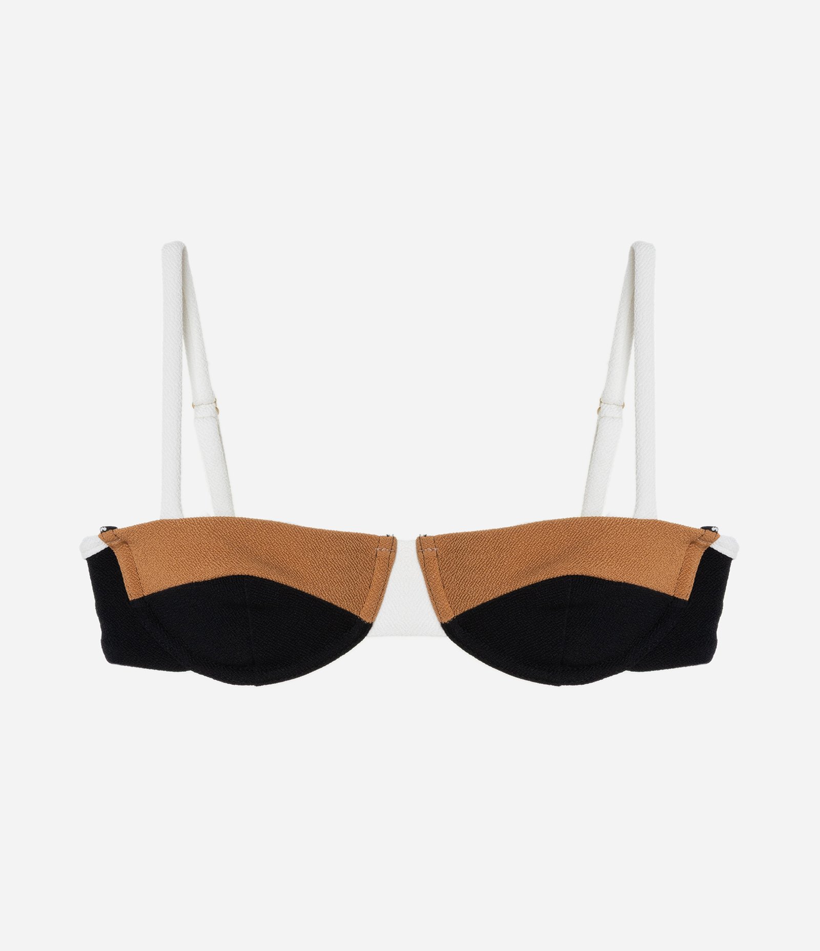 Biquíni Top Meia Taça em Microfibra Texturizada Bloco de Cor Preto 5