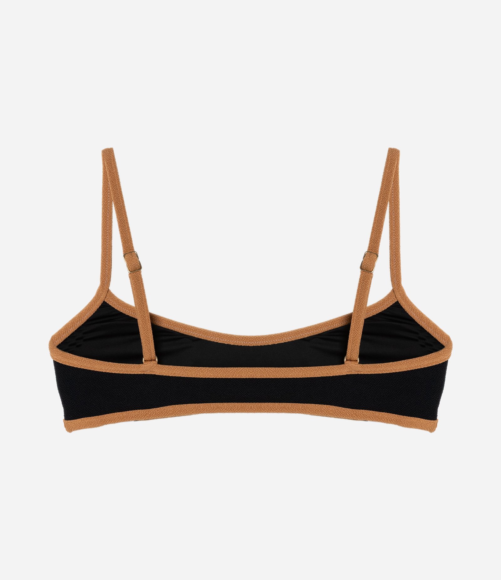 Biquini Top Camisetinha em Microfibra Texturizada com Viés Contrastante Preto 6