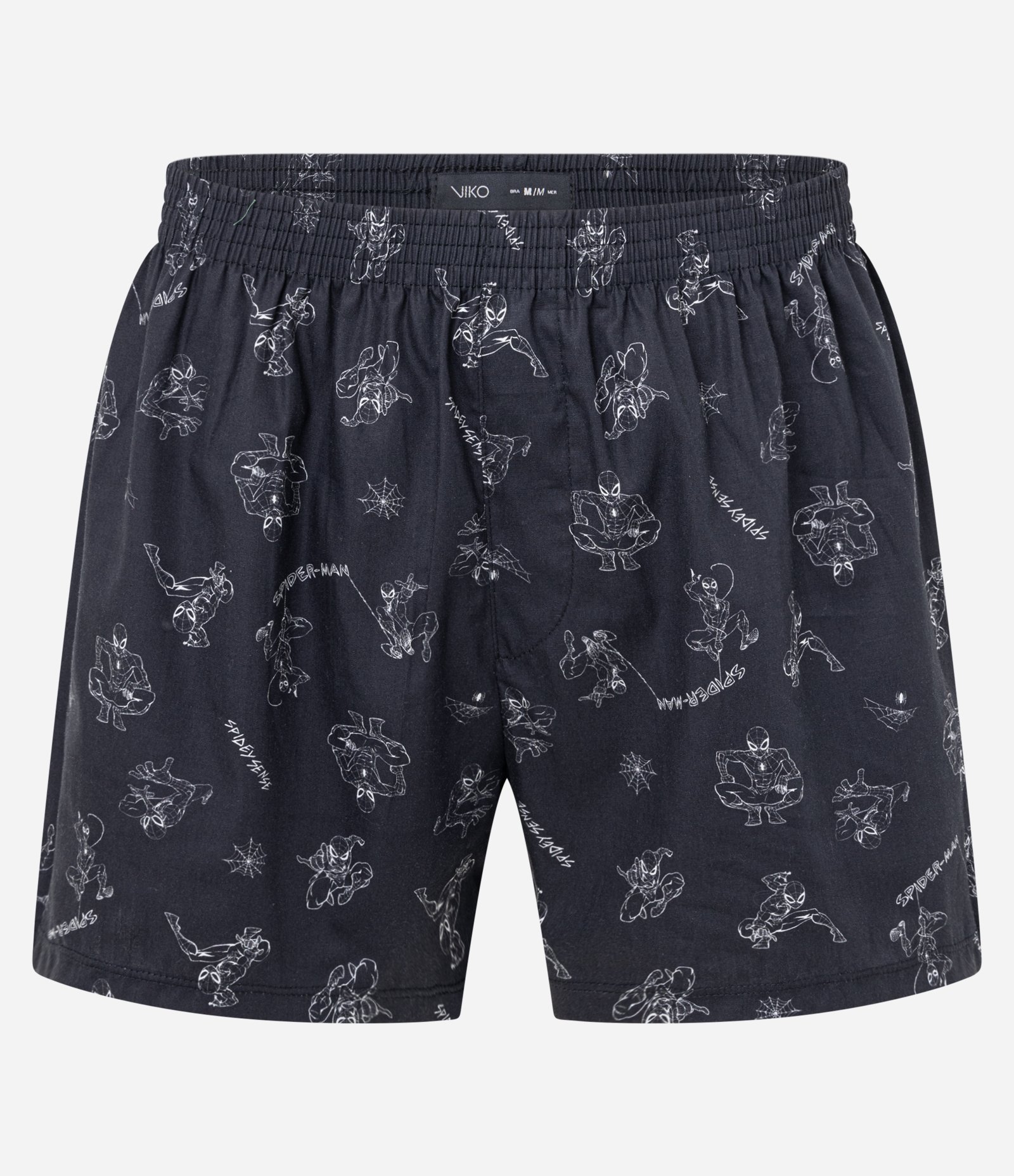 Cueca Samba Canção em Tricoline com Estampa do Spider Man Preto 1