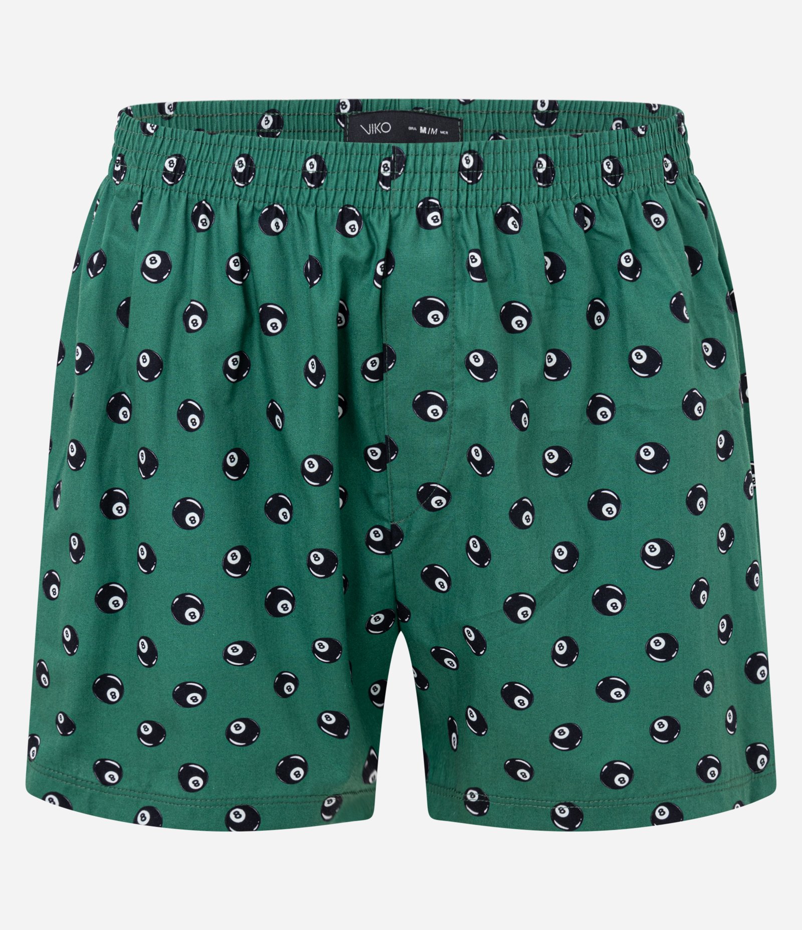 Cueca Samba Canção em Tricoline com Estampa Bola Oito Verde 1