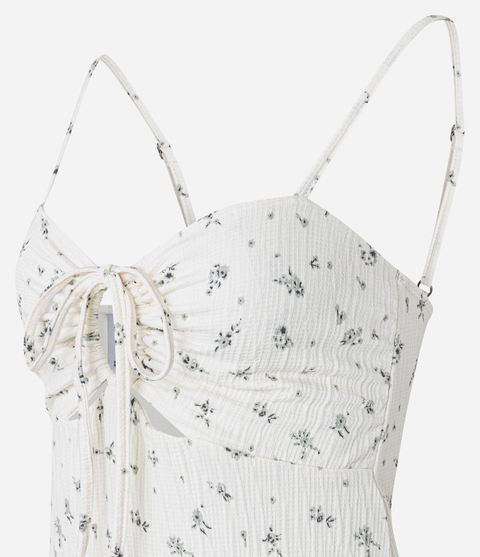 Vestido New Midi com Busto Franzido e Estampa Floral Liberty Bege 5