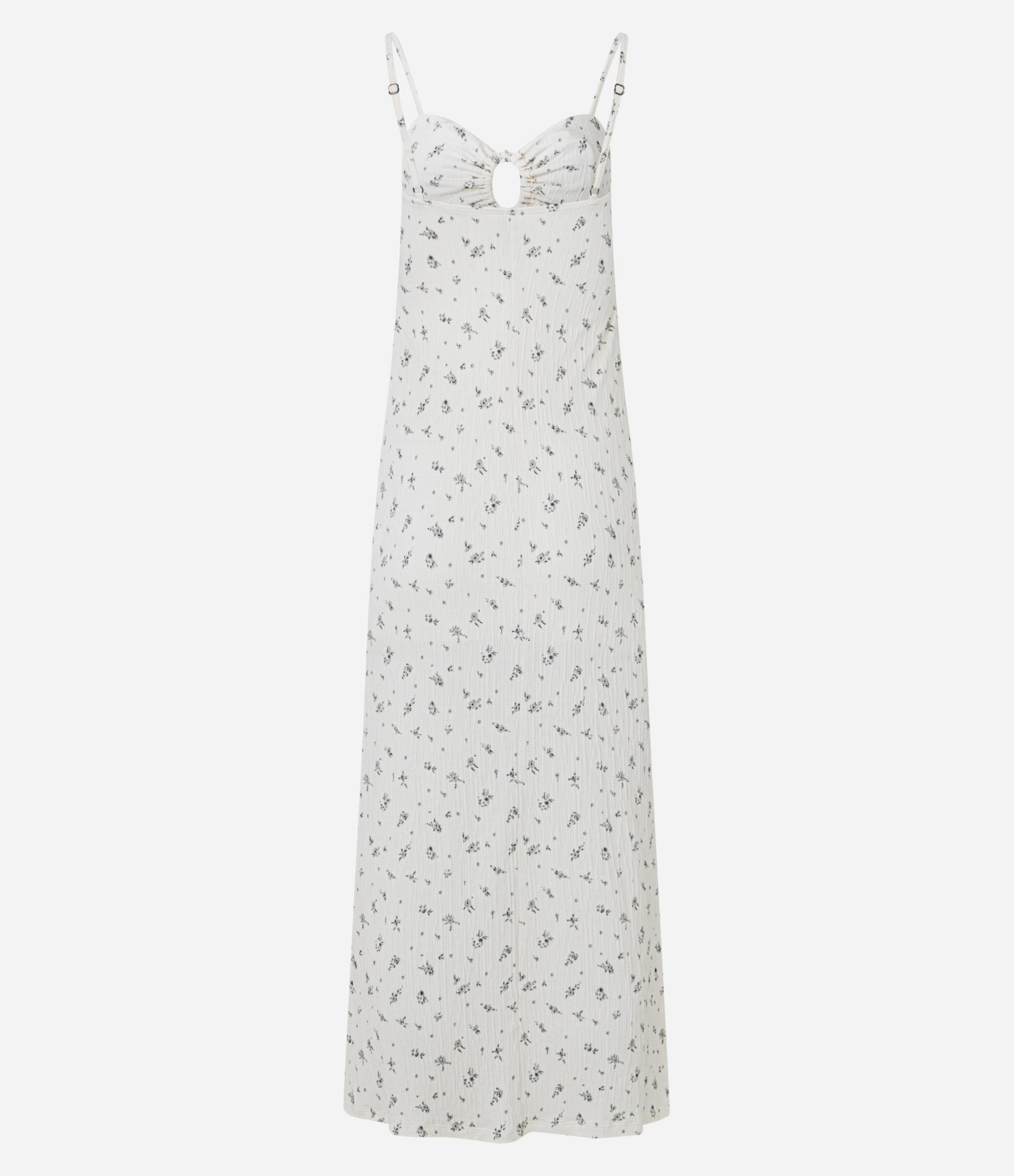 Vestido New Midi com Busto Franzido e Estampa Floral Liberty Bege 7