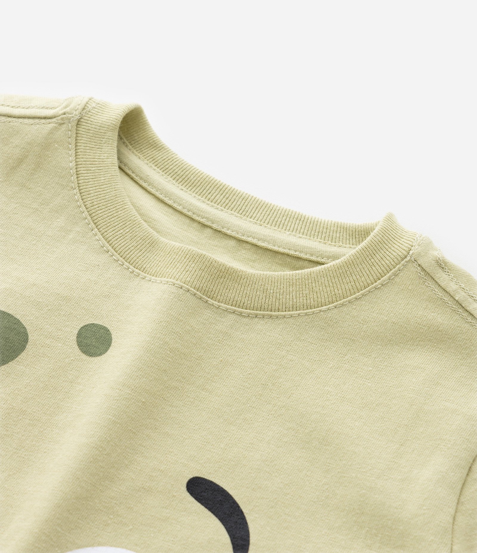 Camiseta Infantil com Estampa Carinha de Monstrinho - Tam 1 a 6 Anos Verde 5