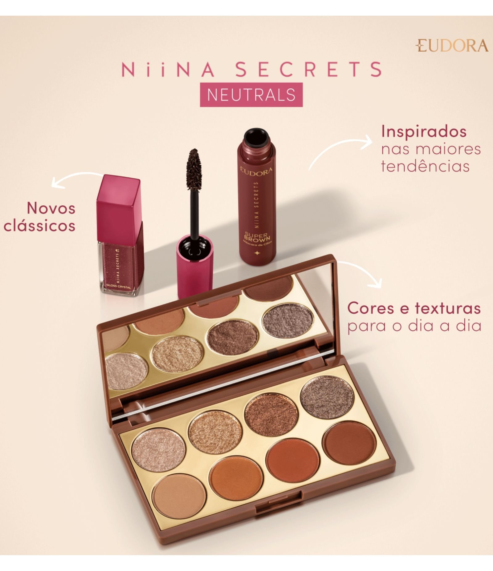 Máscara de Cílios Niina Secrets Super Brown Neutrals Brown 4