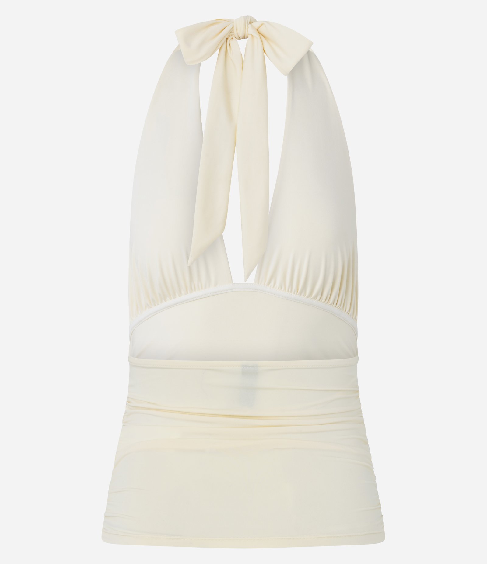 Blusa Frente Única com Franzidos Laterais Bege 6