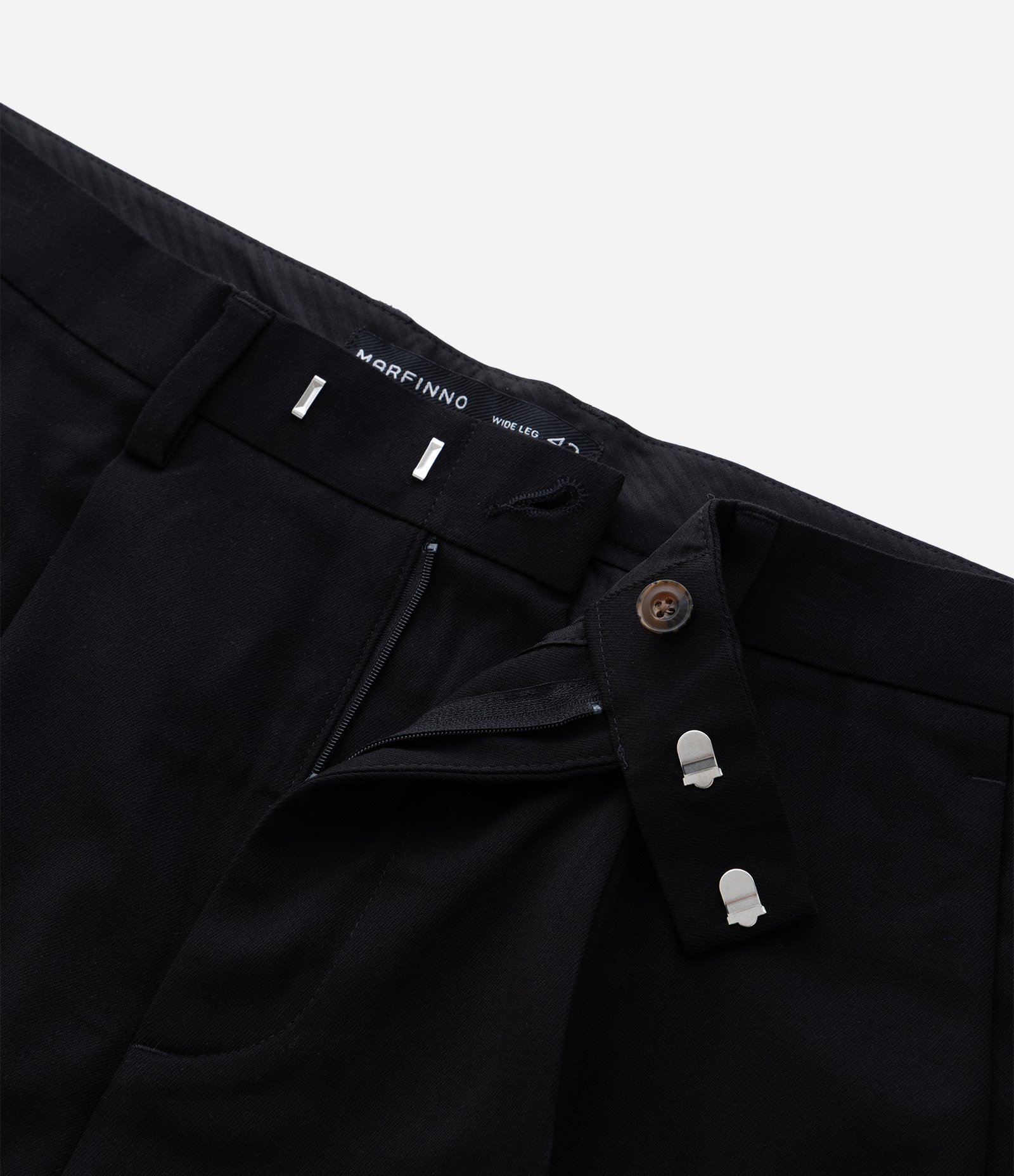 Calça Wide Leg Alfaiatada com Bolso e Friso Preto 9