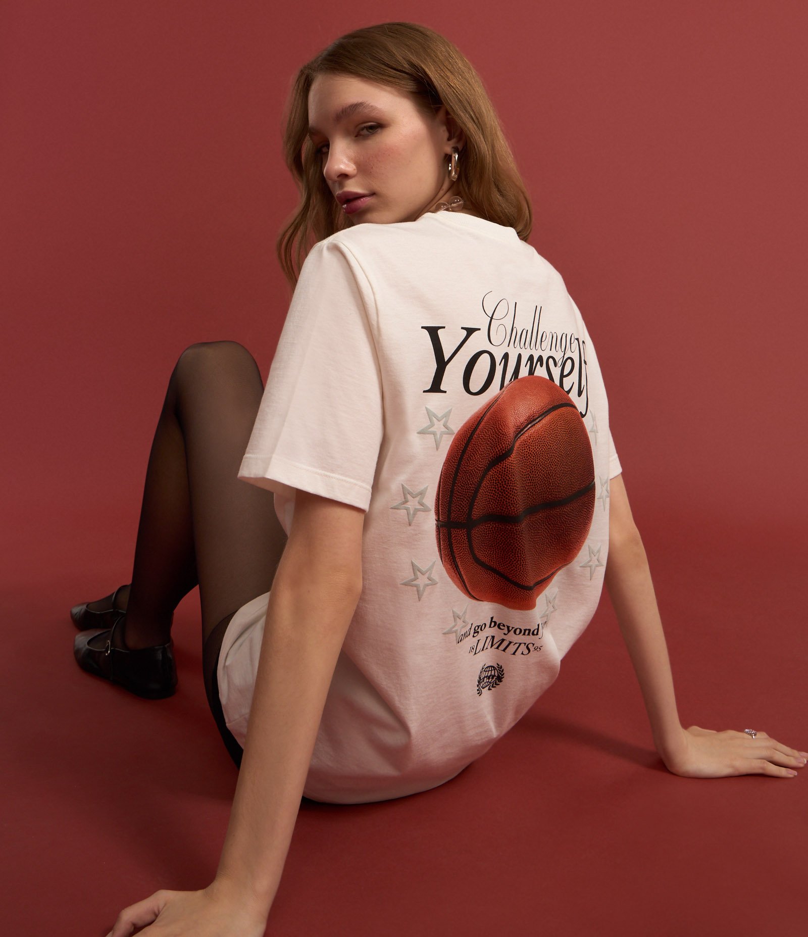 Camiseta em Algodão com Estampa Frente e Costas Challenge Yourself Branco 5