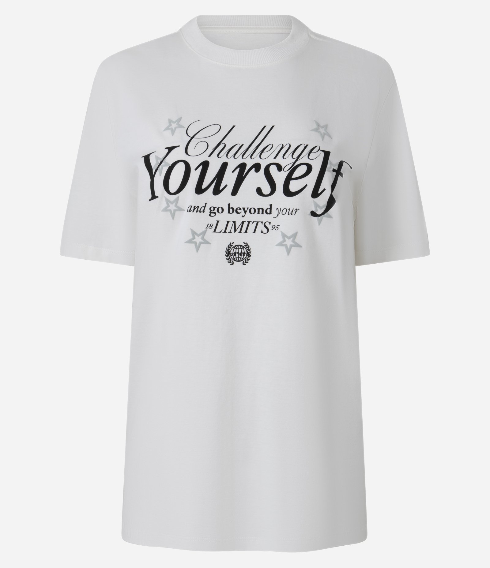 Camiseta em Algodão com Estampa Frente e Costas Challenge Yourself Branco 6