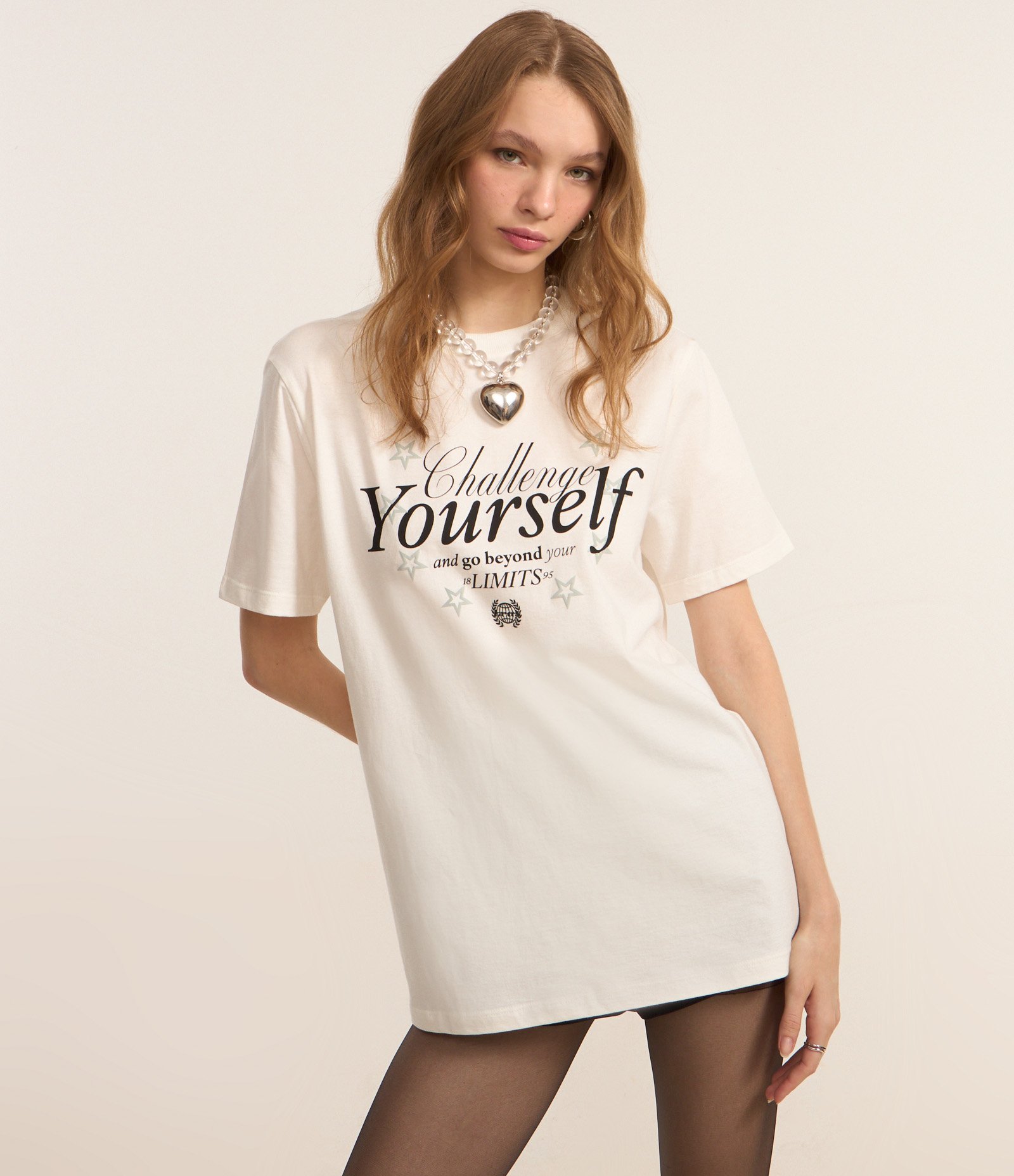 Camiseta em Algodão com Estampa Frente e Costas Challenge Yourself Branco 3