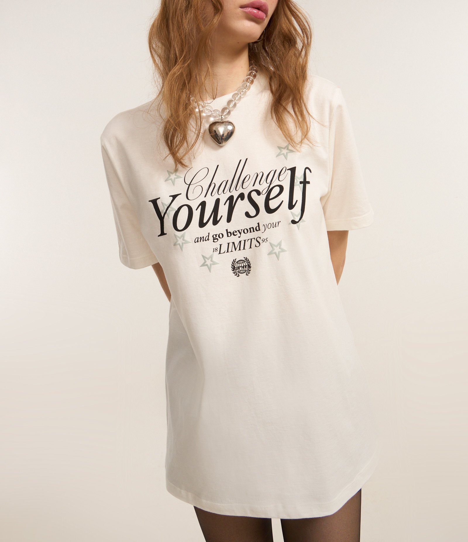Camiseta em Algodão com Estampa Frente e Costas Challenge Yourself Branco 4