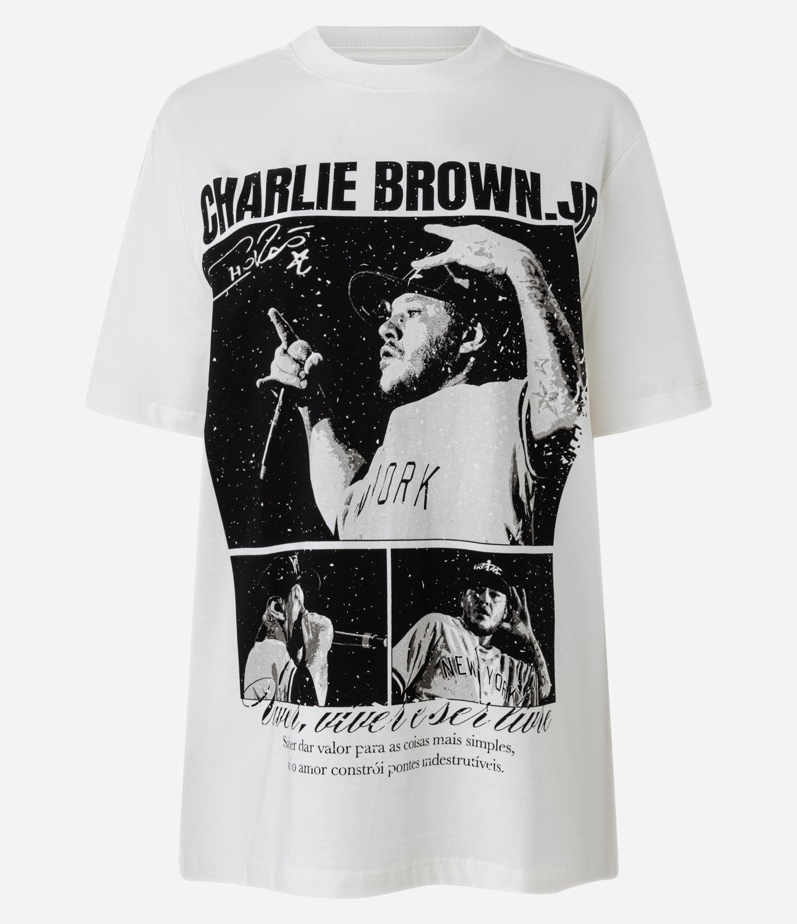 Camiseta em Algodão com Estampa Charlie Brown Jr Branco 5