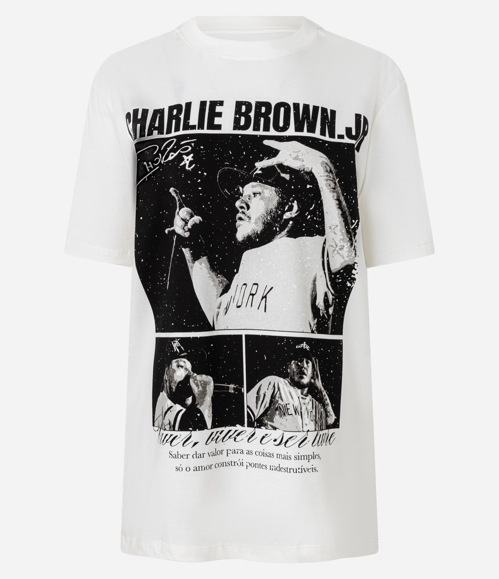 Camiseta em Algodão com Estampa Charlie Brown Jr Branco 6