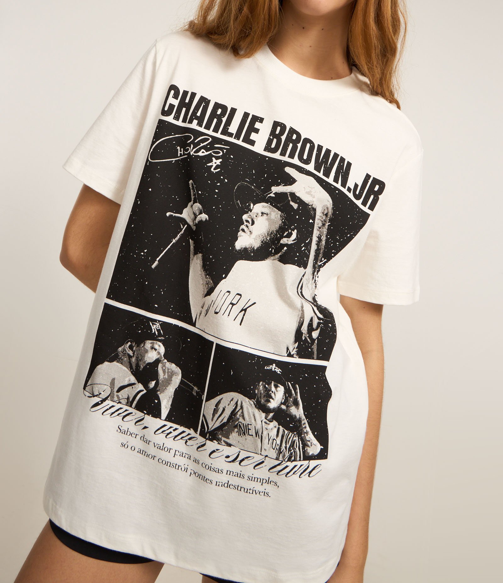 Camiseta em Algodão com Estampa Charlie Brown Jr Branco 4