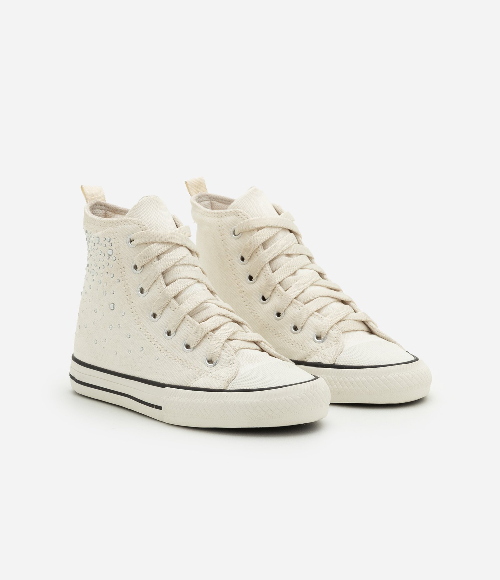 Tênis Infantil Abotinado com Aplicação de Strass - Tam 28 ao 34 Branco 1