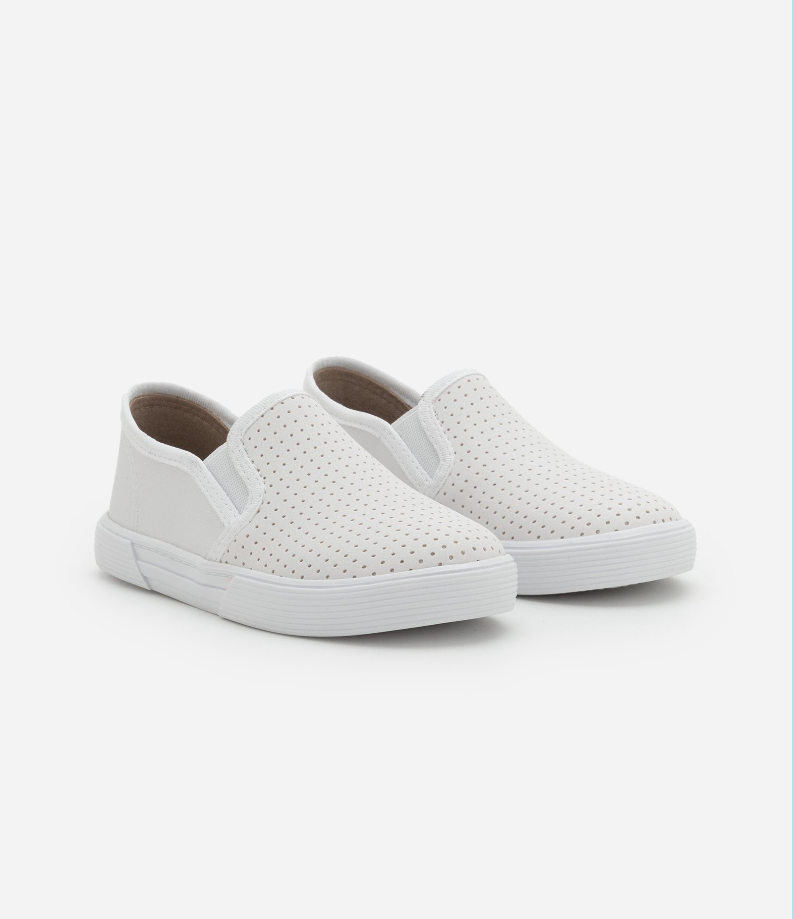 Tênis Infantil Slip On com Furinhos - Tam 20 ao 26 Branco 1