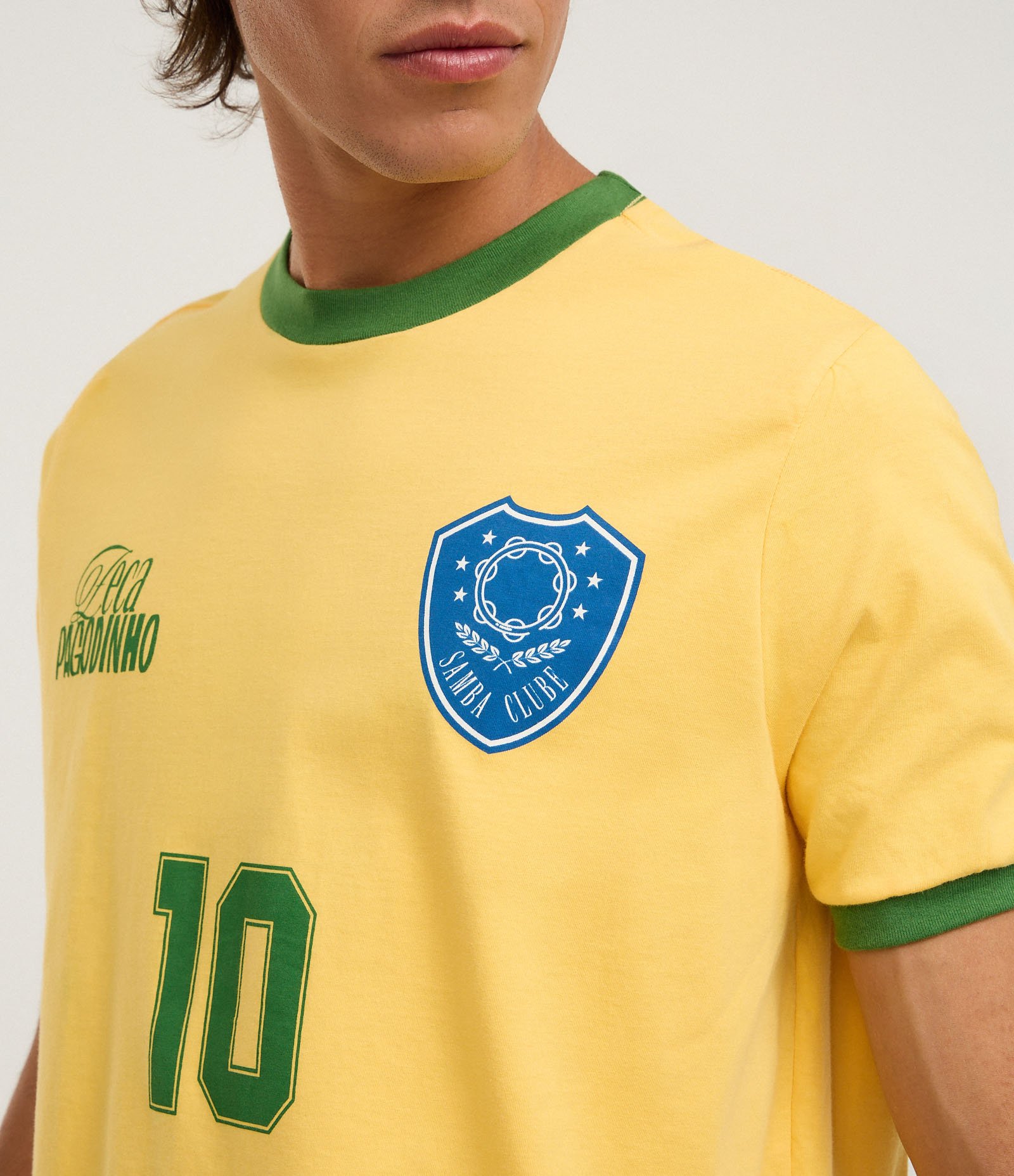 Camiseta Regular em Algodão com Estampa Zeca Pagodinho Amarelo 5