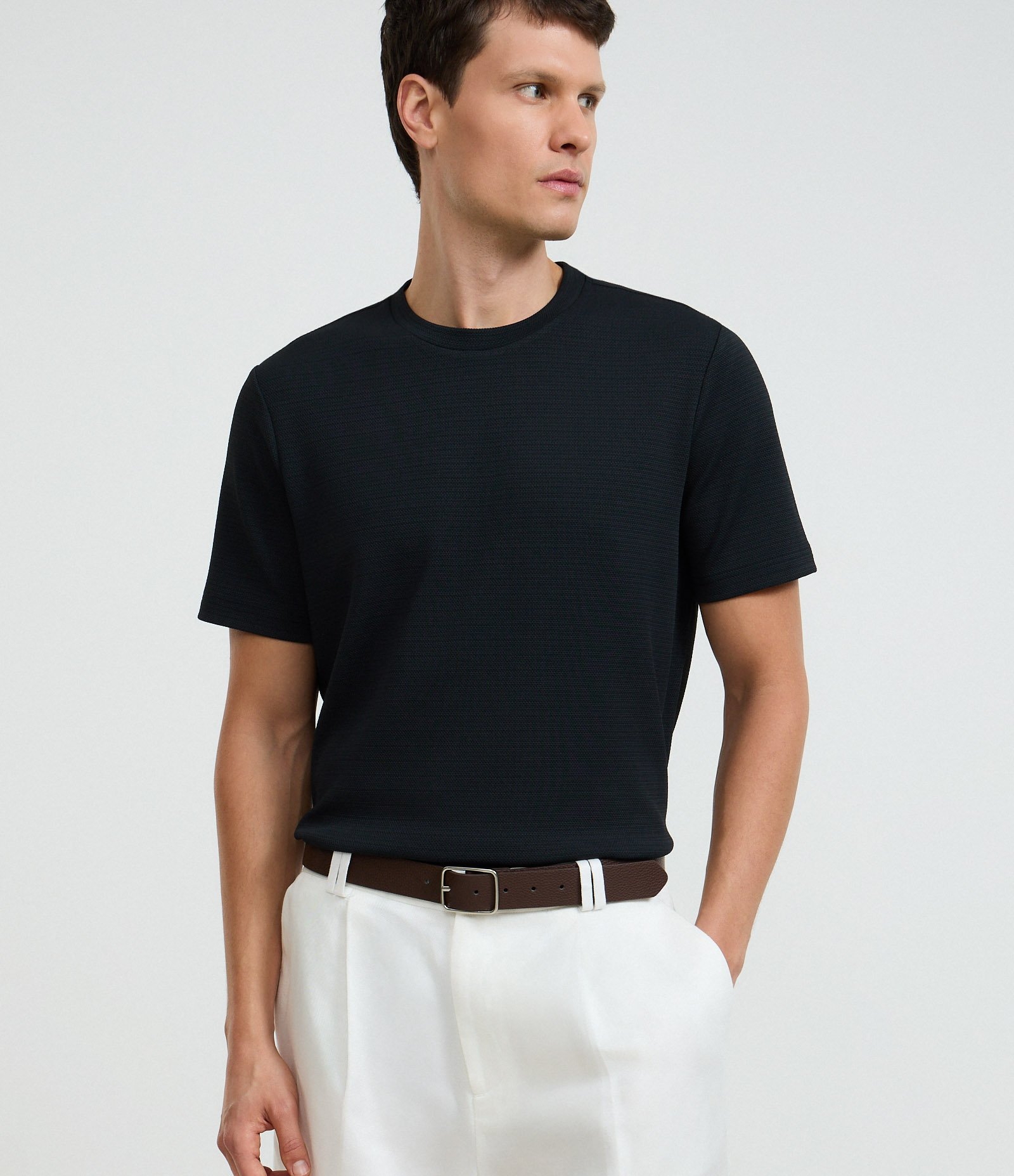 Cinto Reversível em Material Sintético com Fivela Fina Marrom 3