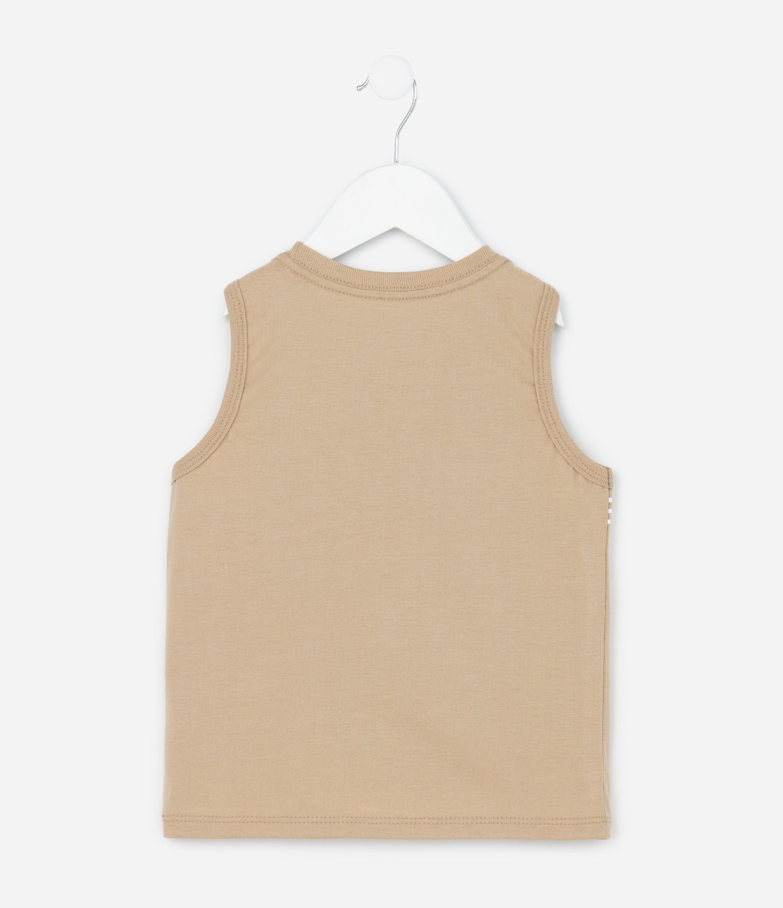 Regata Infantil com Estampa de Listras e Ondas - Tam 1 a 6 Anos Bege 2