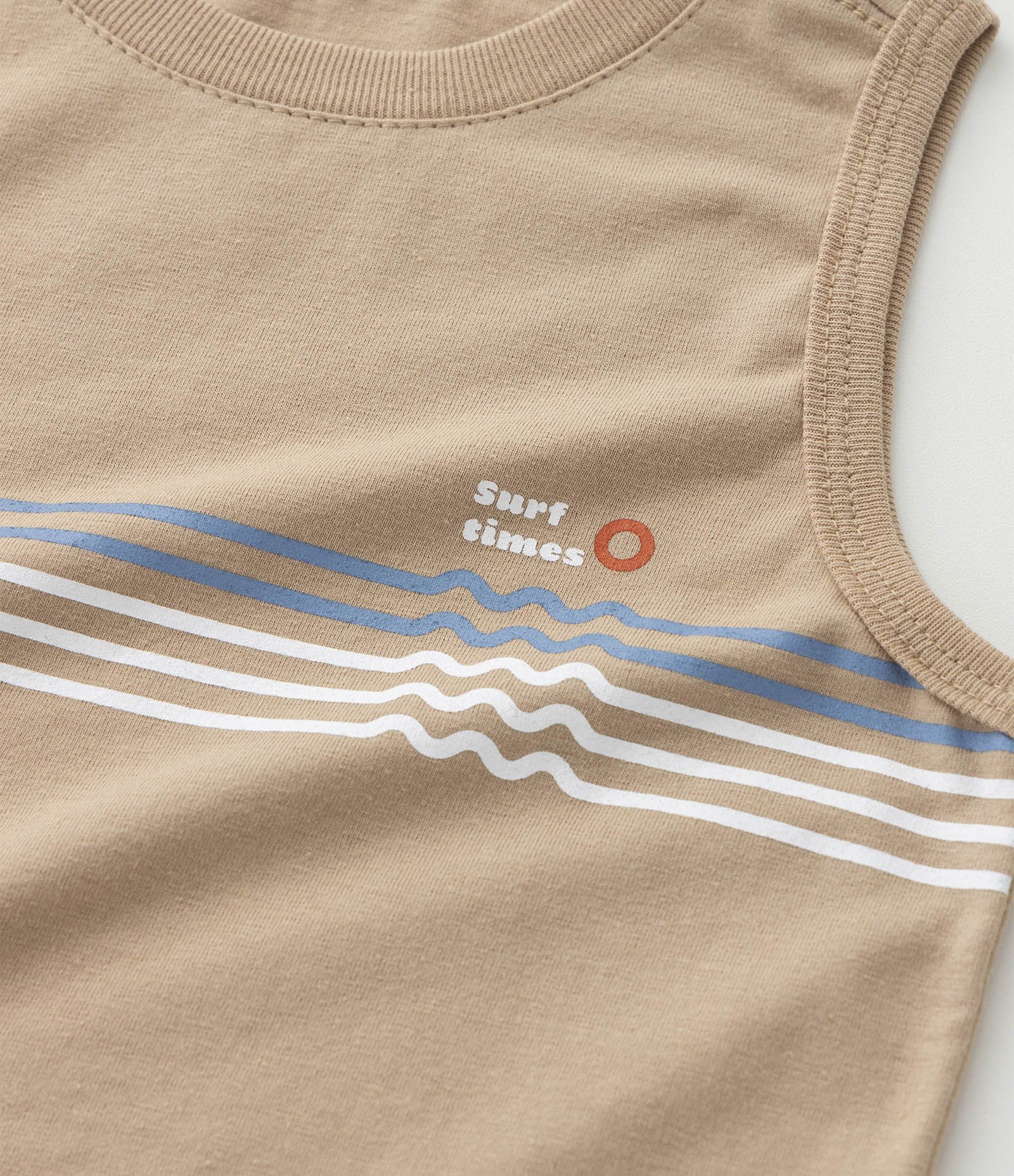 Regata Infantil com Estampa de Listras e Ondas - Tam 1 a 6 Anos Bege 5