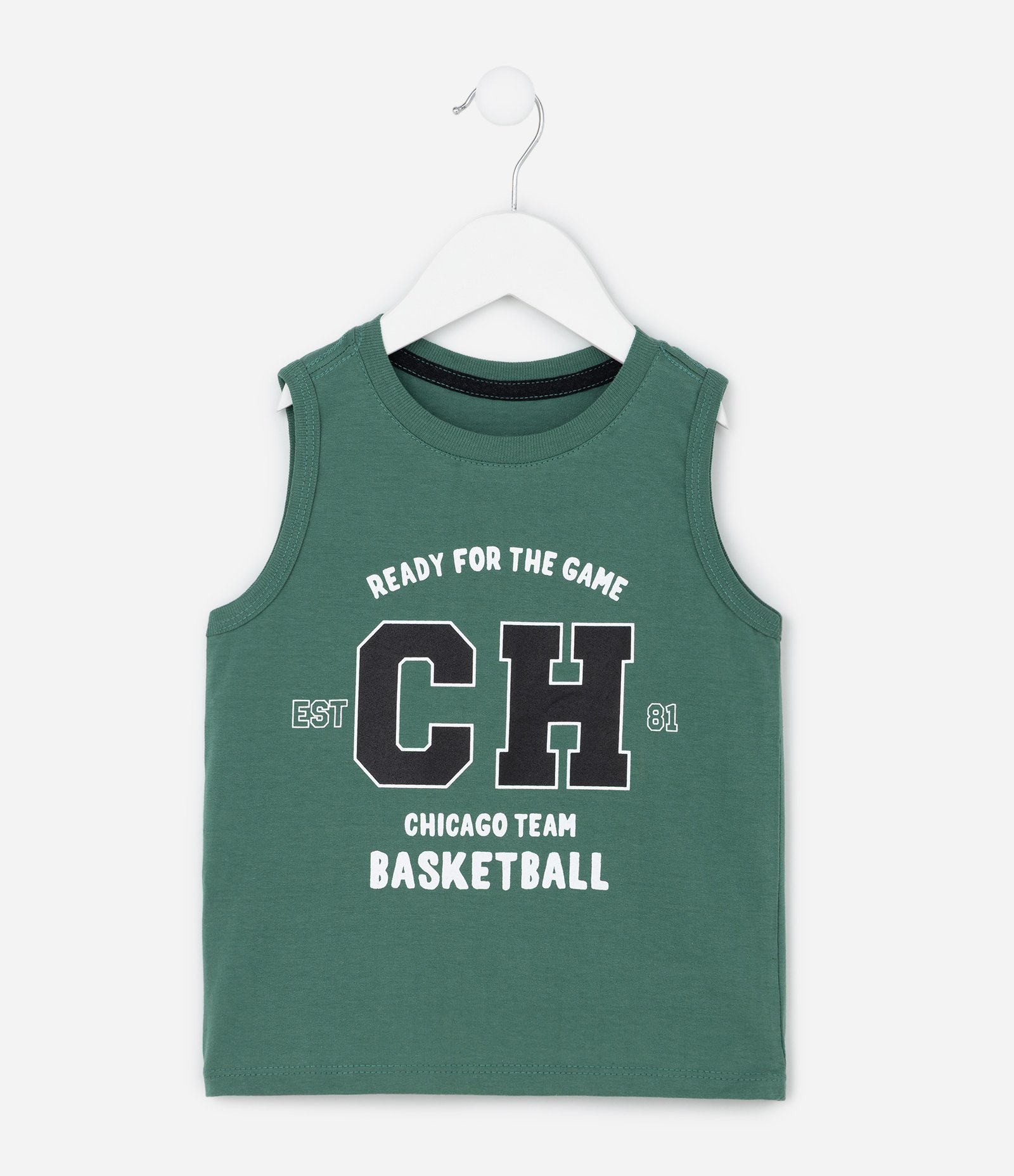 Regata Infantil com Estampa de Baseball - Tam 1 a 6 Anos Verde 1