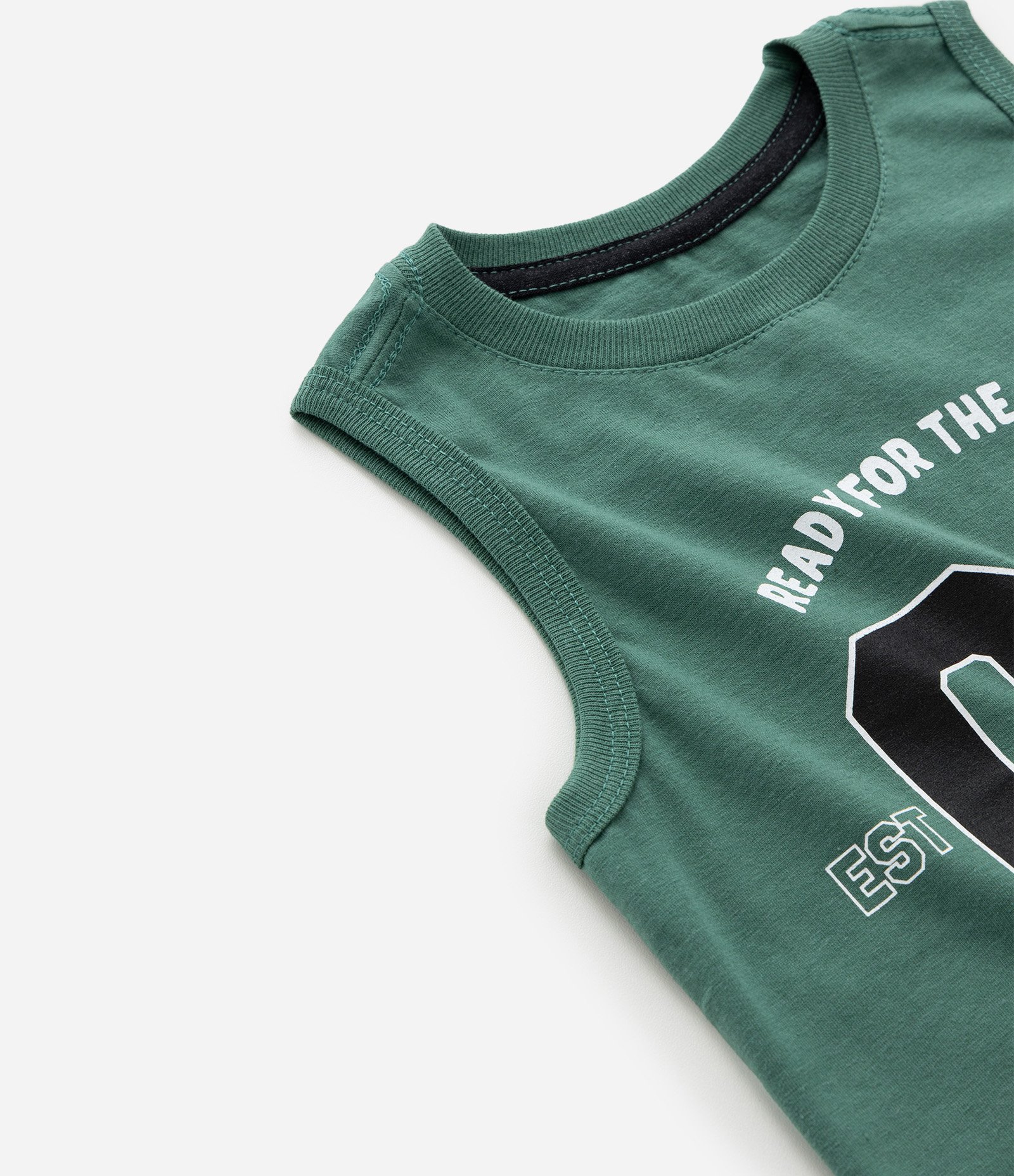 Regata Infantil com Estampa de Baseball - Tam 1 a 6 Anos Verde 4