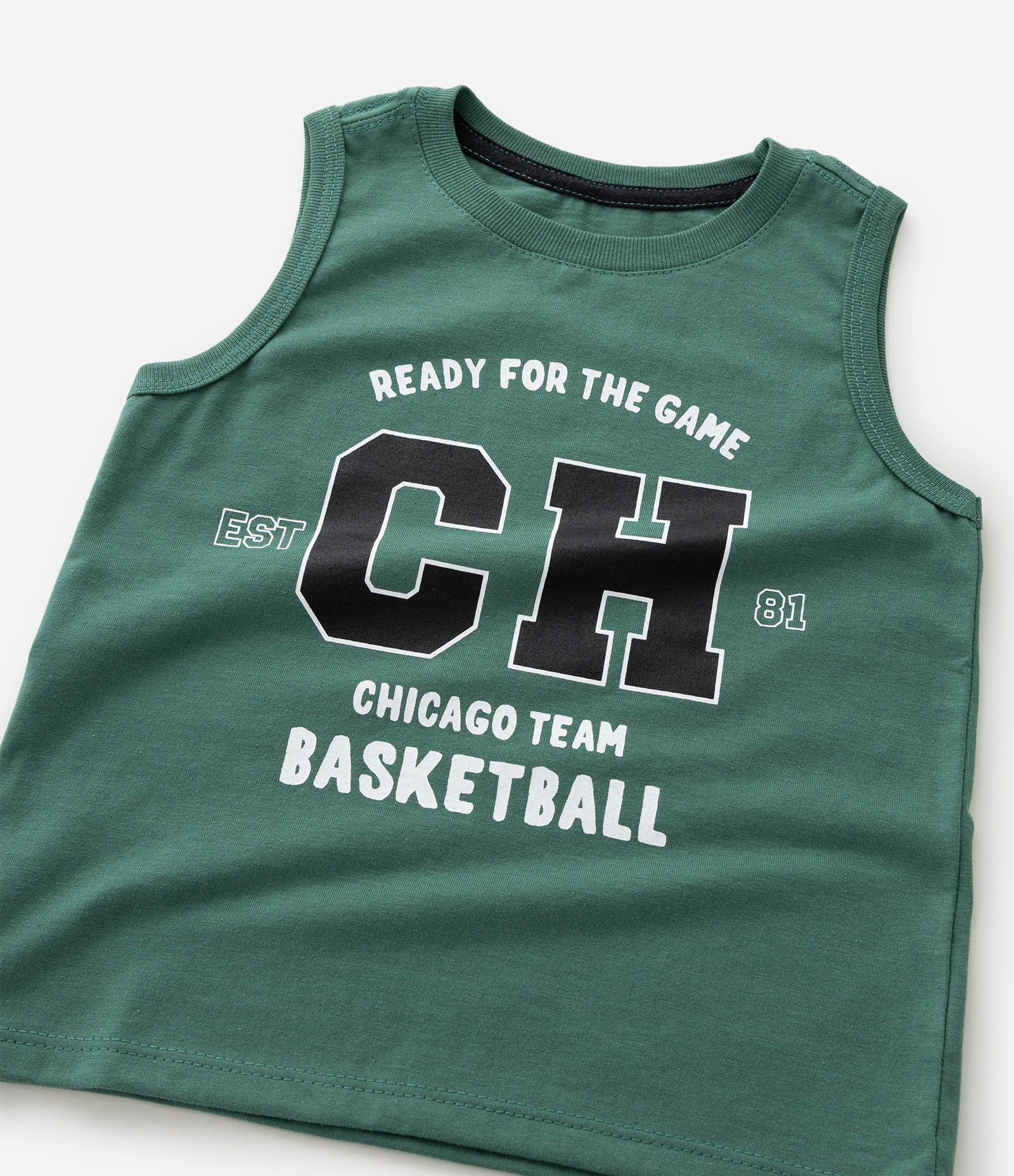 Regata Infantil com Estampa de Baseball - Tam 1 a 6 Anos Verde 5