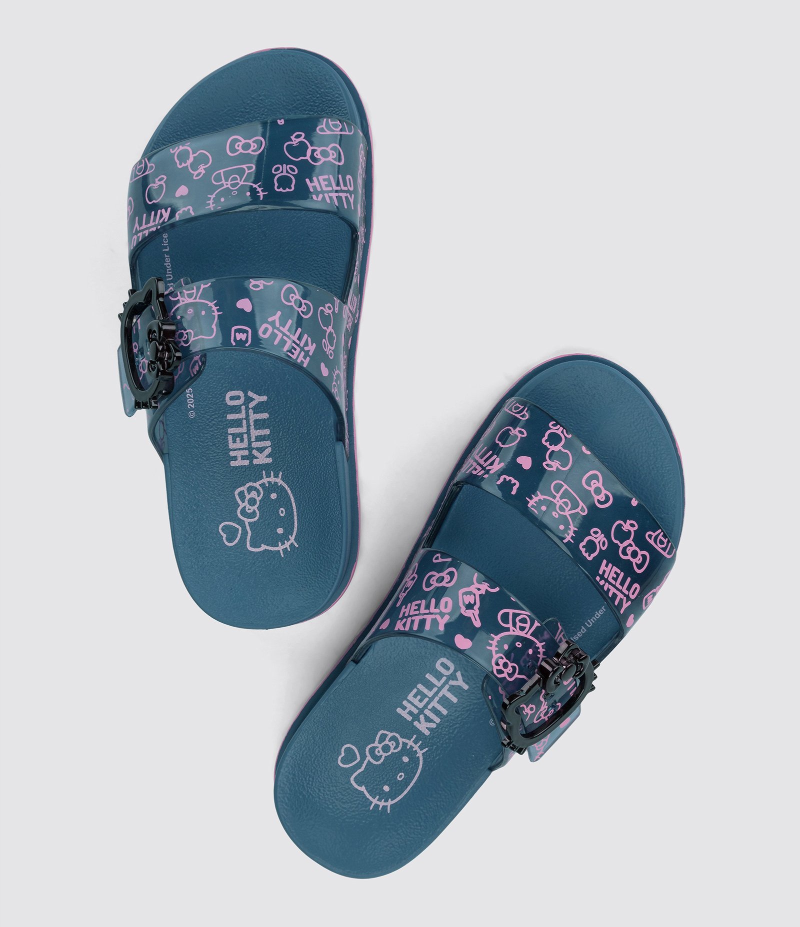 Chinelo Infantil com Tiras Largas e Estampa Hello Kitty Grendene - Tam 25 ao 33 Azul 3