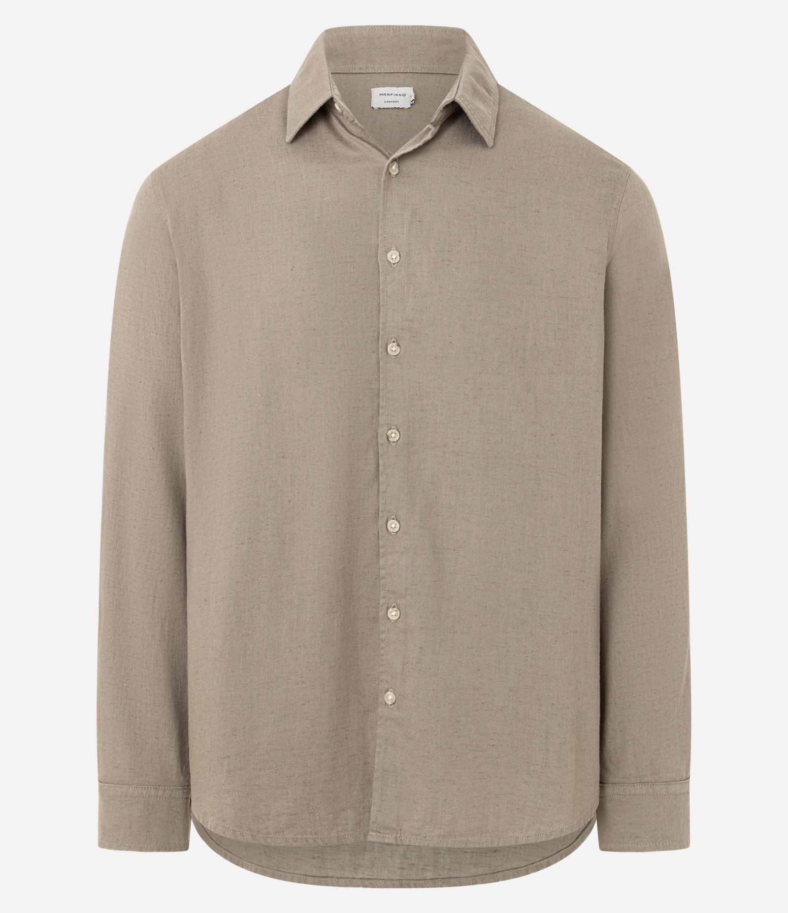 Camisa Comfort Básica em Algodão com Gola Colarinho Cinza 5