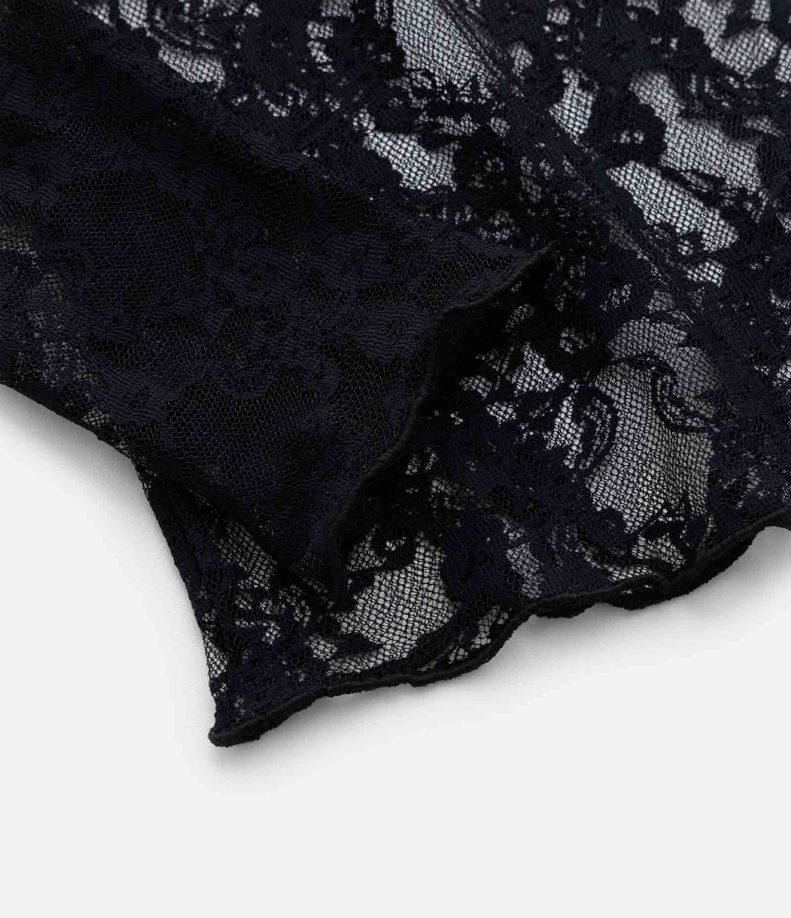 Blusa Infantil em Tule Rendado - Tam 7 a 14 Anos Preto 5