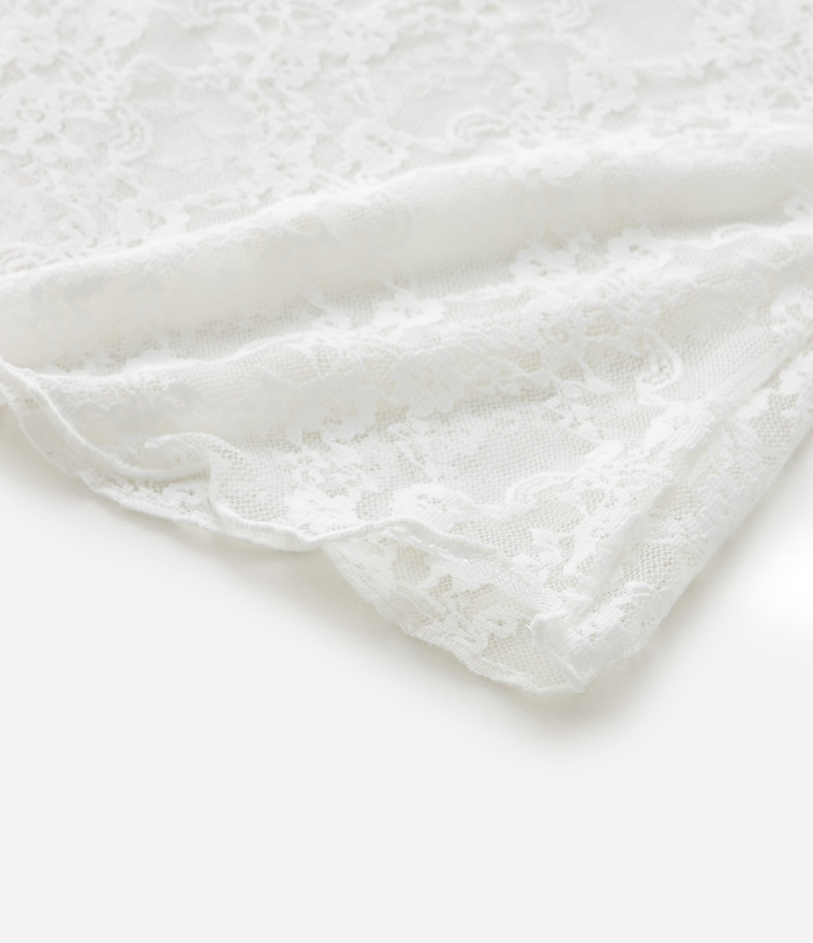 Blusa Infantil em Tule Rendado - Tam 7 a 14 Anos Branco 5